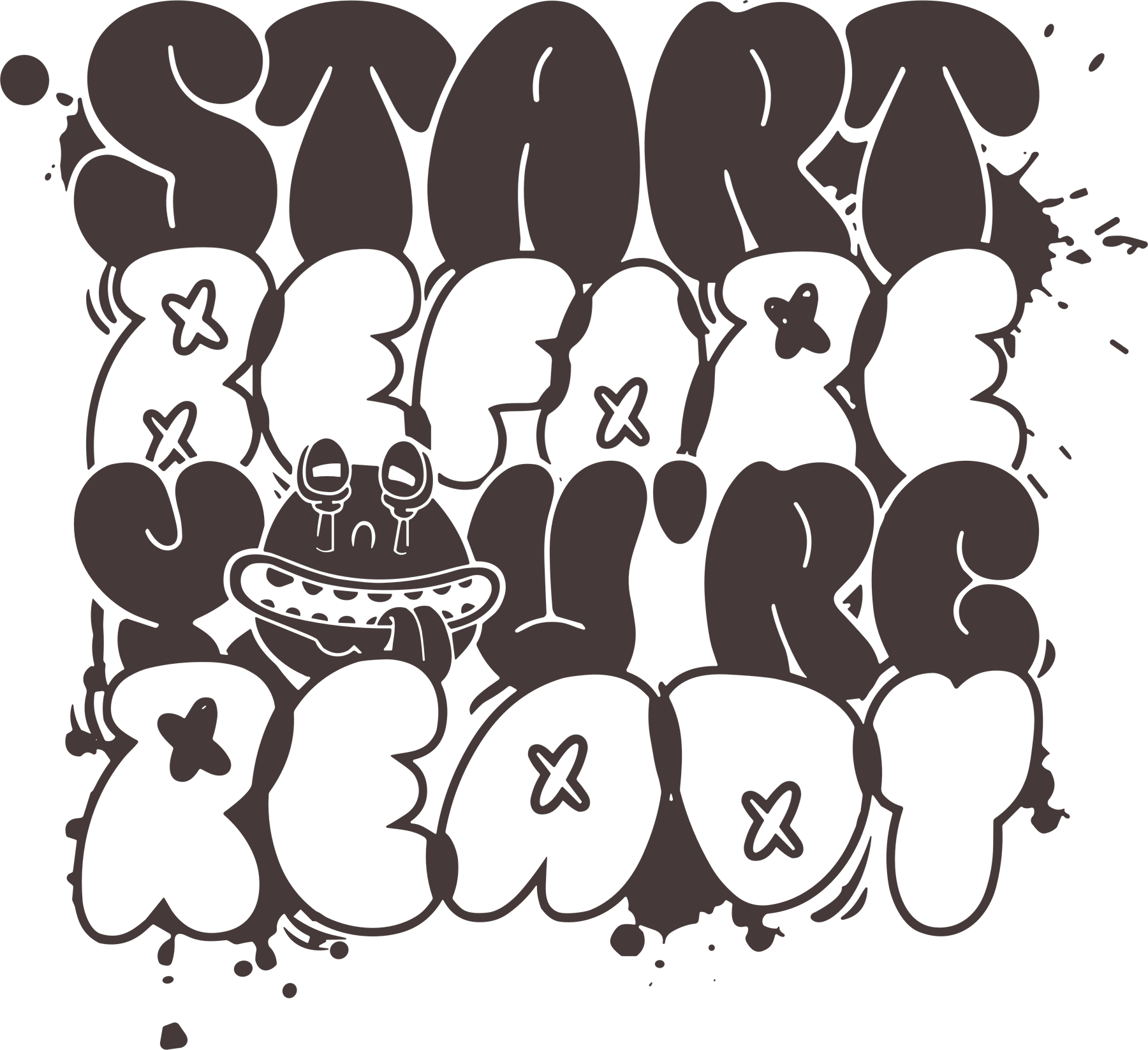 Camiseta Oversized Drop Typography Start Before Hevor