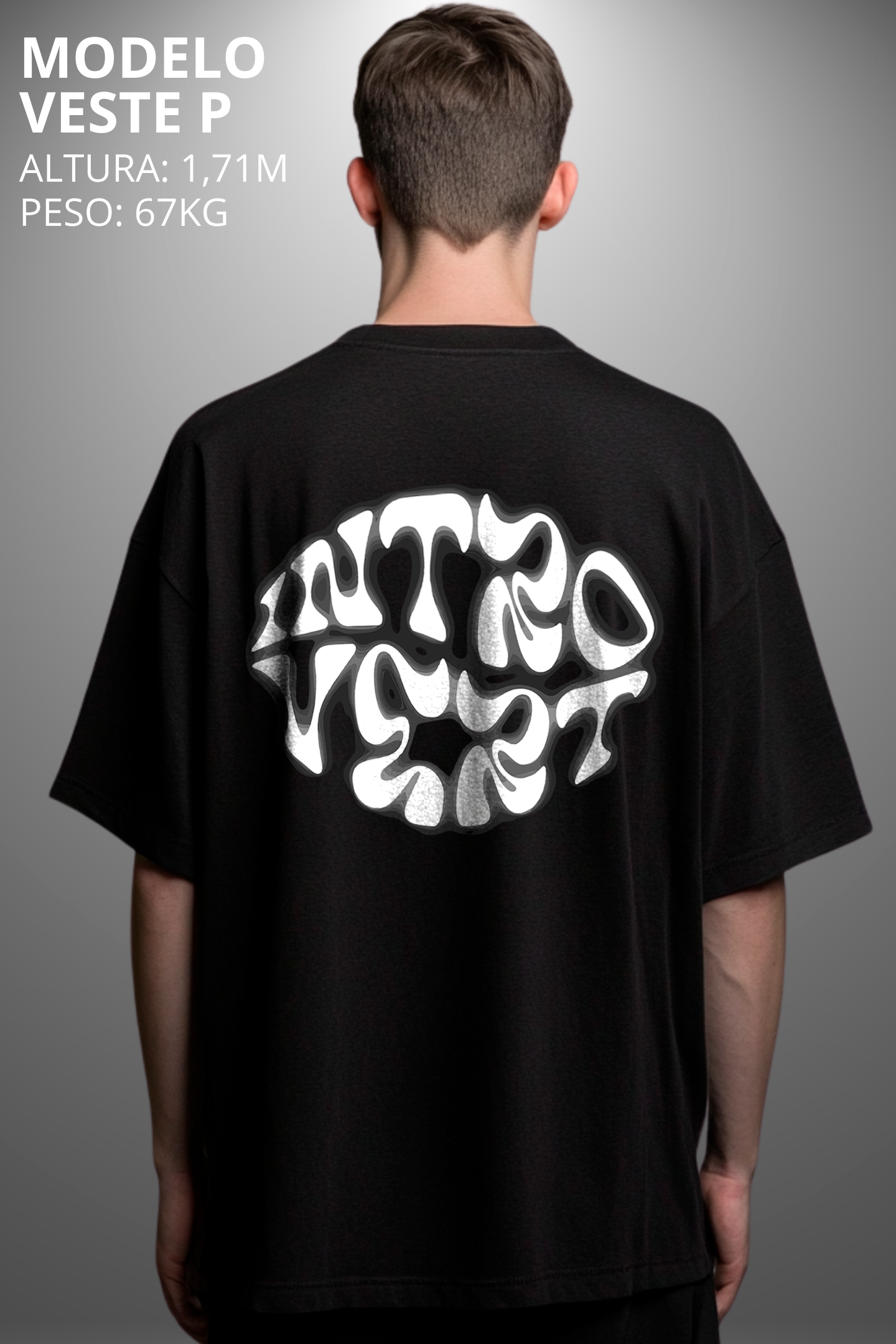 Camiseta Oversized Drop Typography Intro Get Hevor