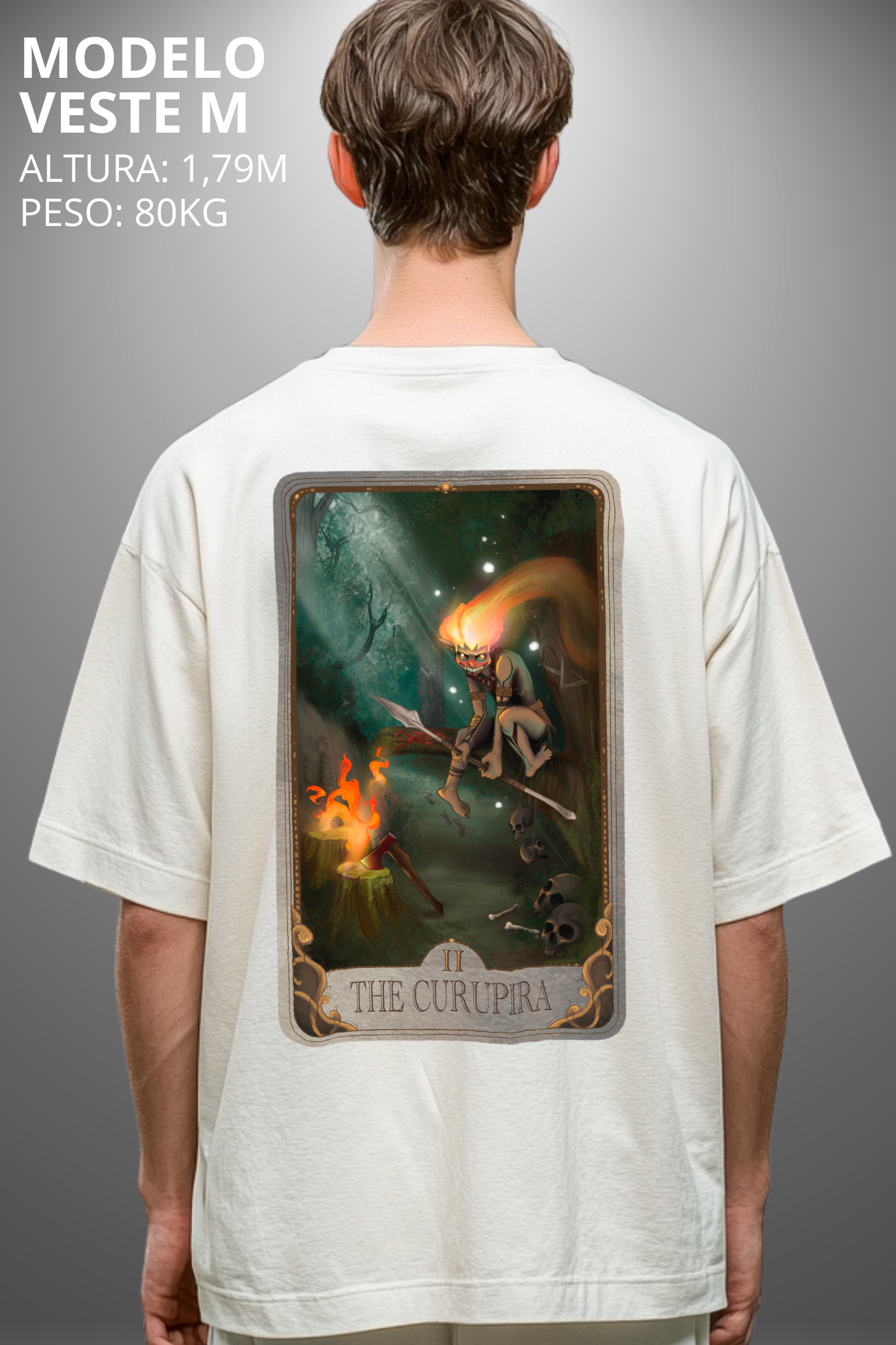 Camiseta Oversized Drop Folclore Brasileiro Curupira Hevor