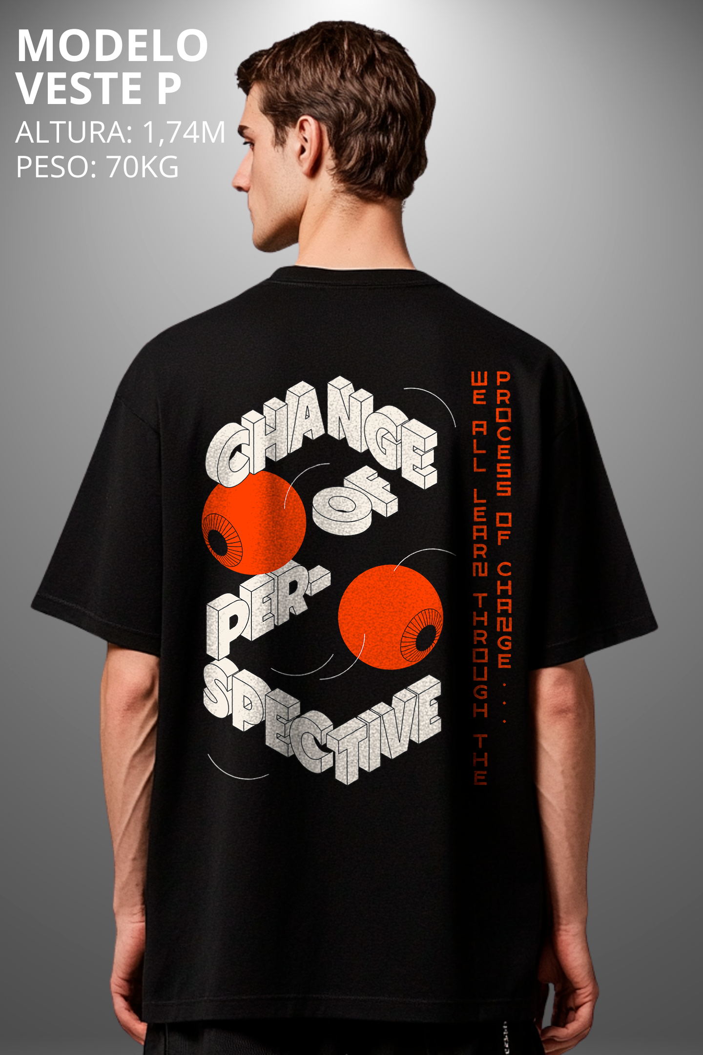 Camiseta Oversized Drop Typography Chance Hevor