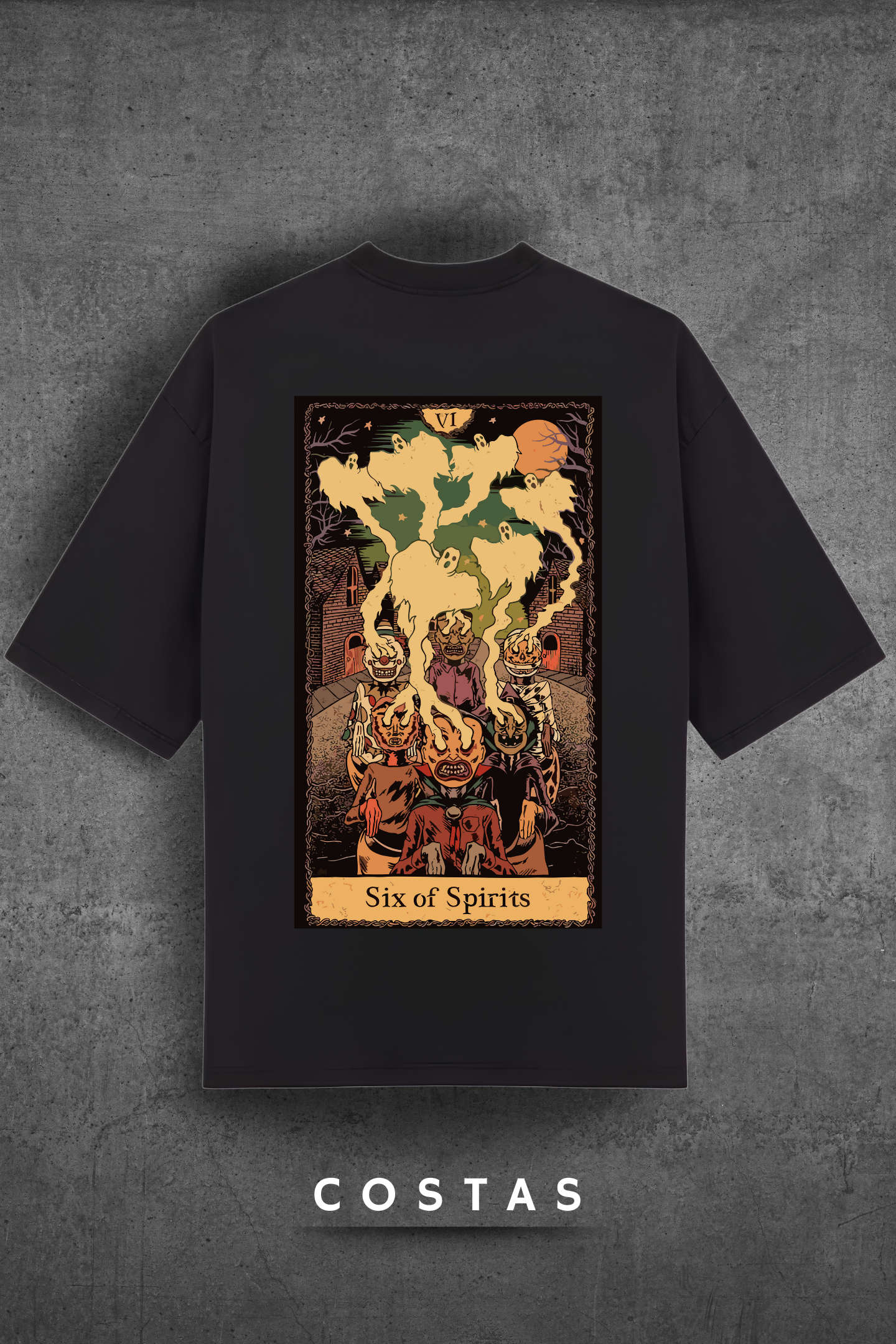 Camiseta Oversized Tshirt Hevor Tarot Six of Spirits