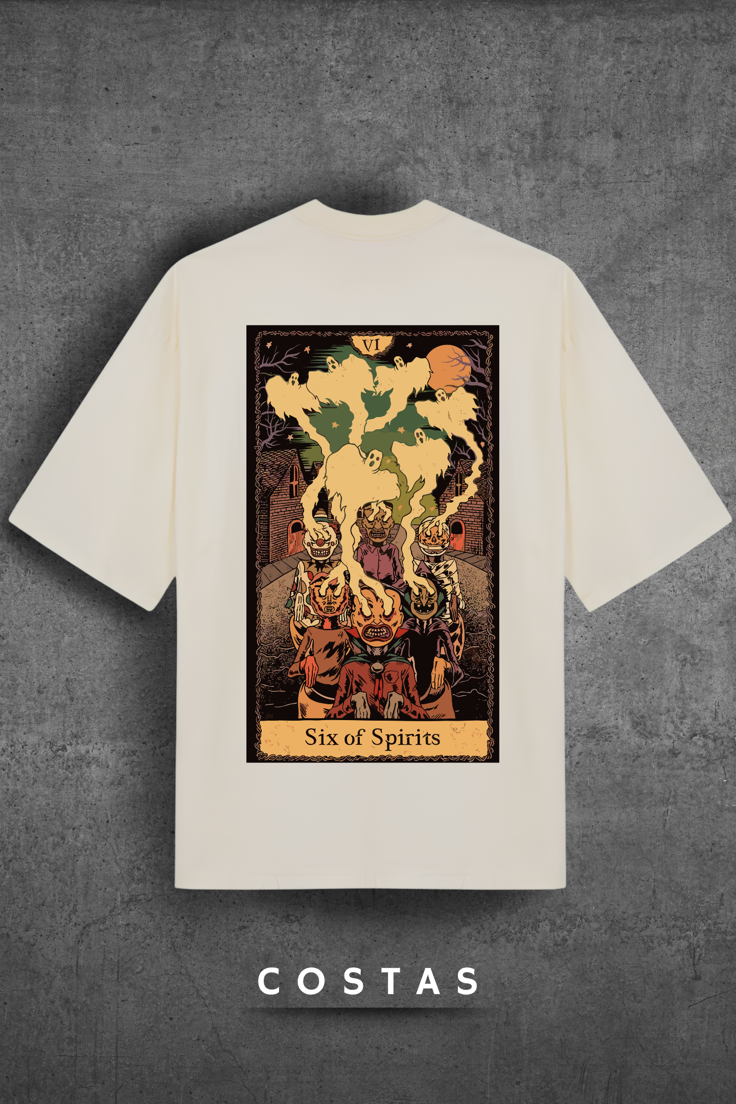 Camiseta Oversized Tshirt Hevor Tarot Six of Spirits
