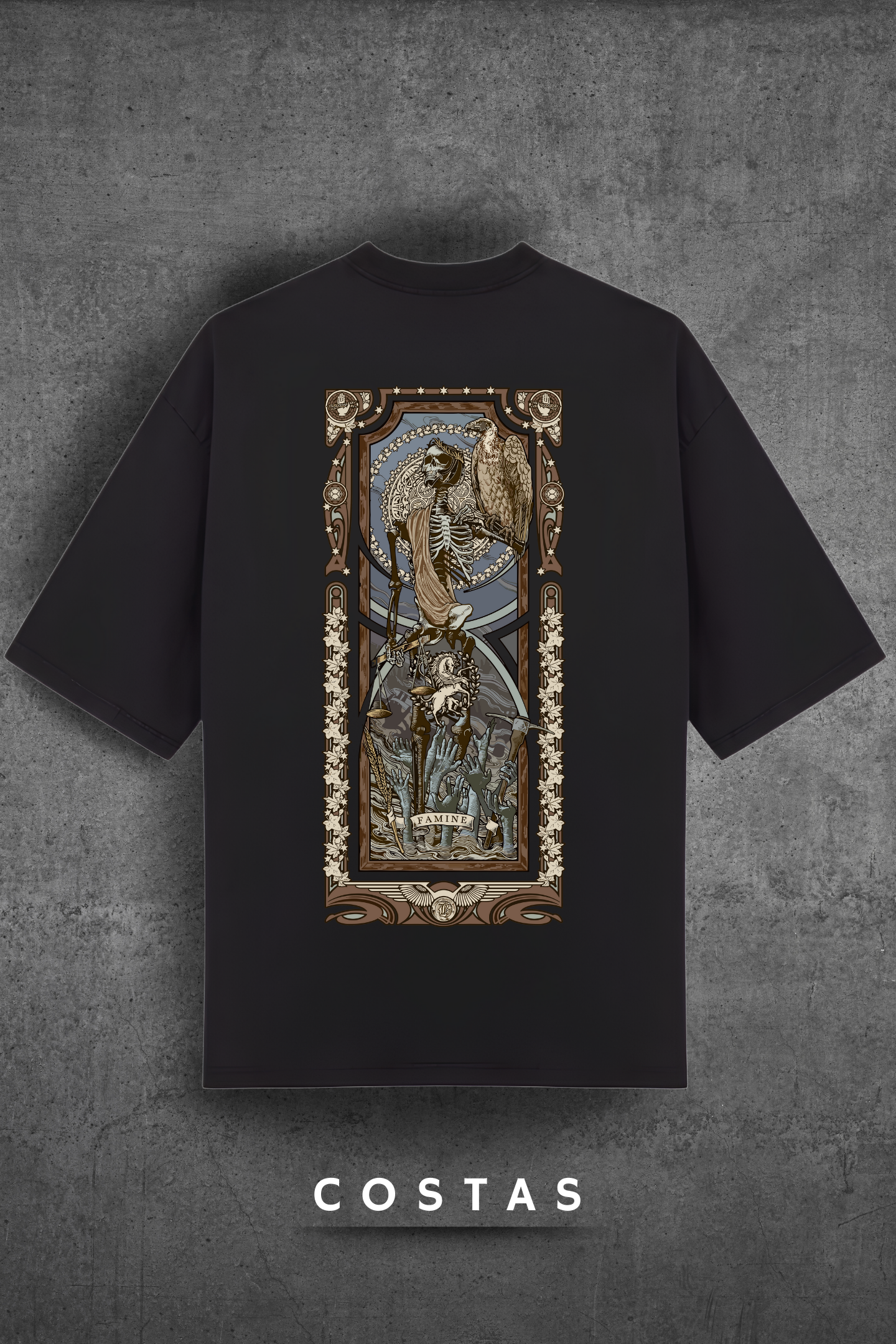 Camiseta Oversized Tshirt Hevor Tarot Famine