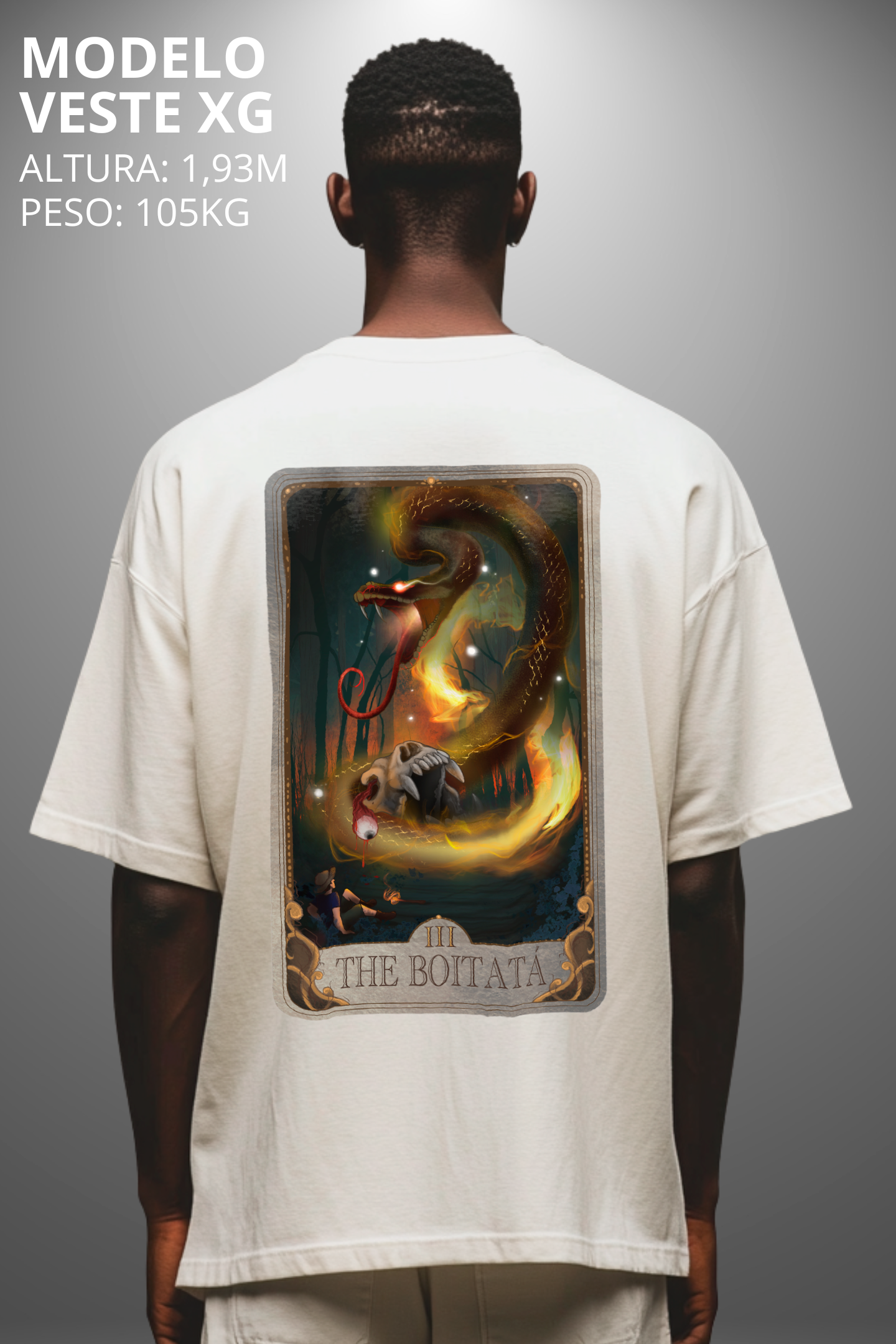 Camiseta Oversized Drop Folclore Brasileiro Boitata Hevor