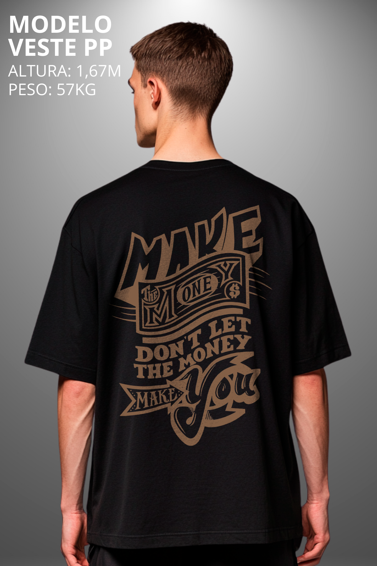 Camiseta Oversized Drop Typography Make You Hevor