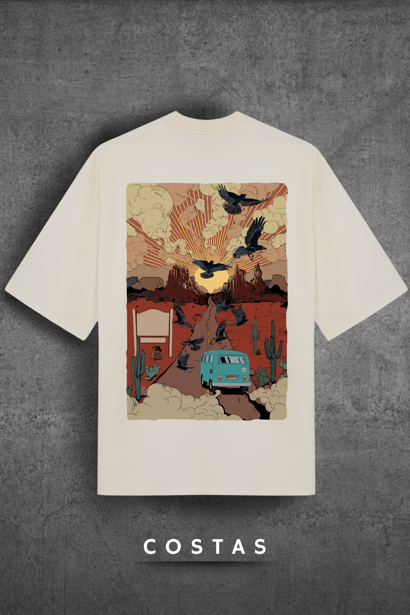 Camiseta Oversized Tshirt Hevor Exclusive Desert Road
