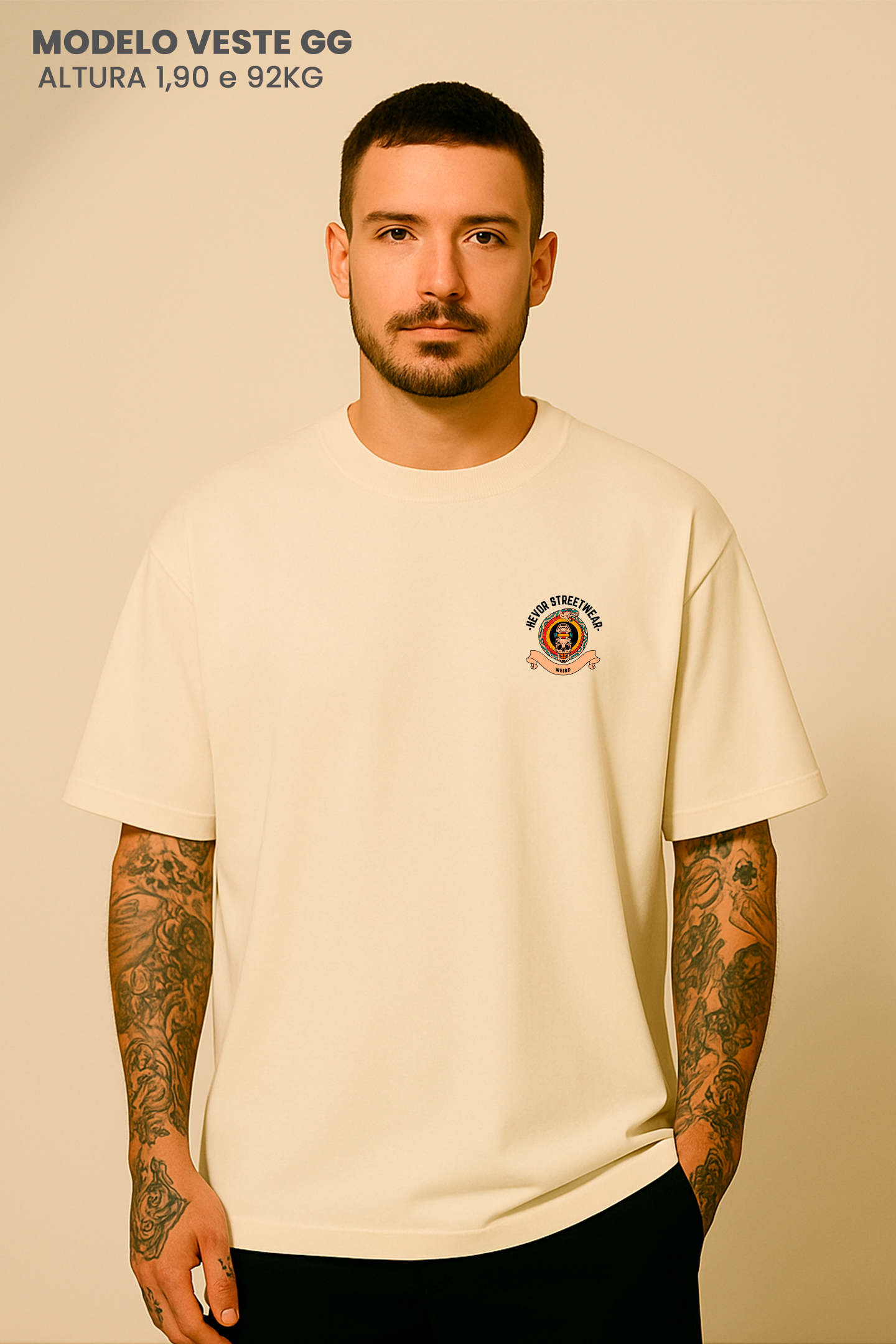 Camiseta Oversized Tshirt Hevor Tarot Tik Tak