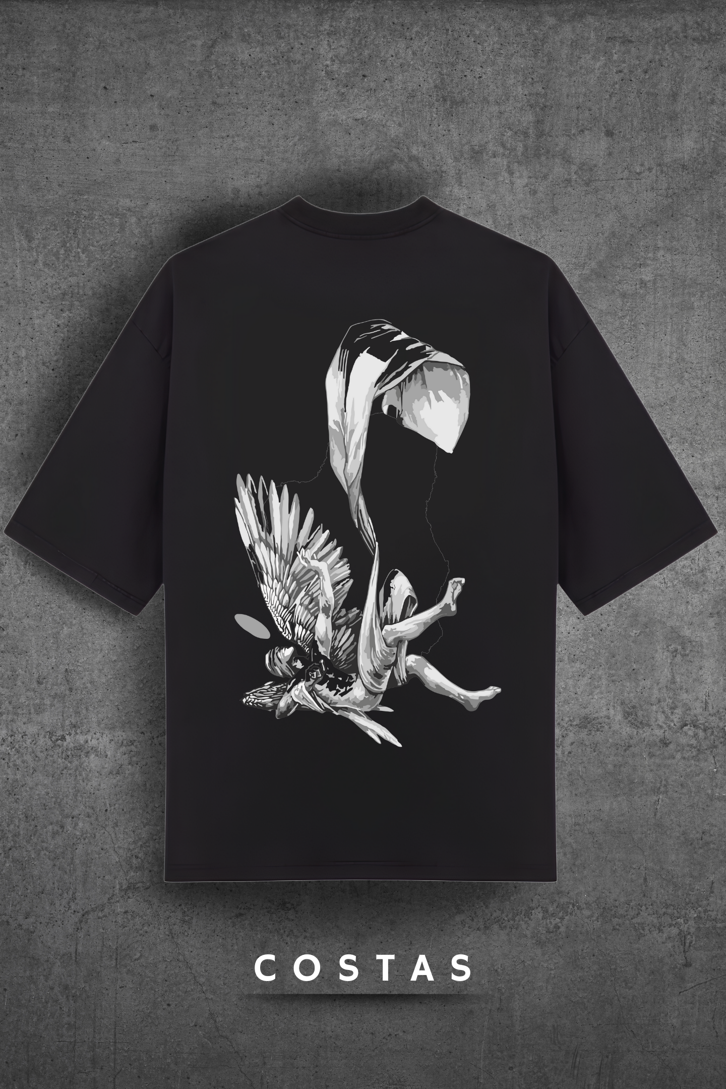 Camiseta Oversized Tshirt Hevor Tarot Anjo Caído