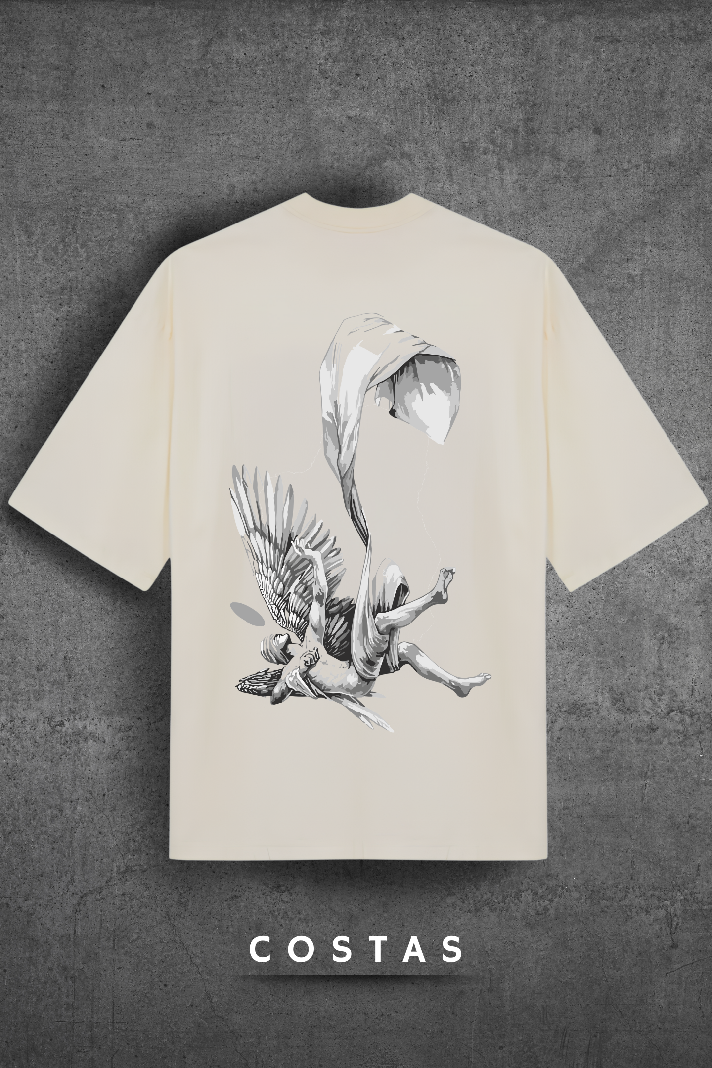 Camiseta Oversized Tshirt Hevor Tarot Anjo Caído