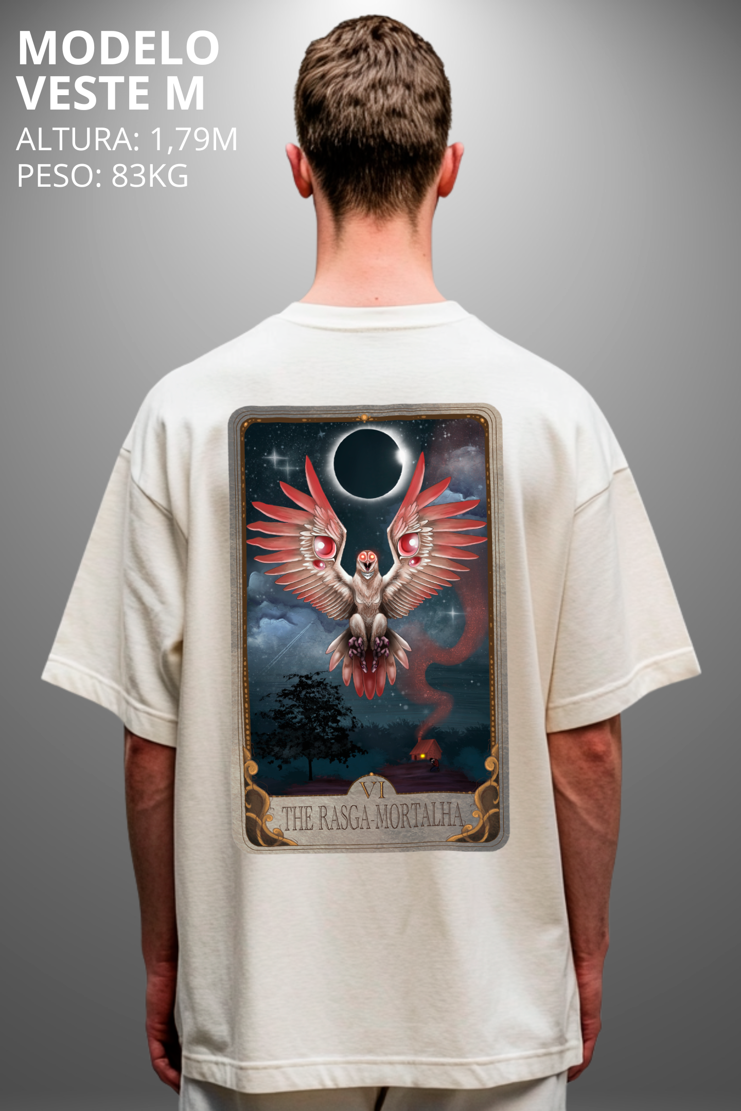 Camiseta Oversized Drop Folclore Brasileiro Rasga Mortalha Hevor