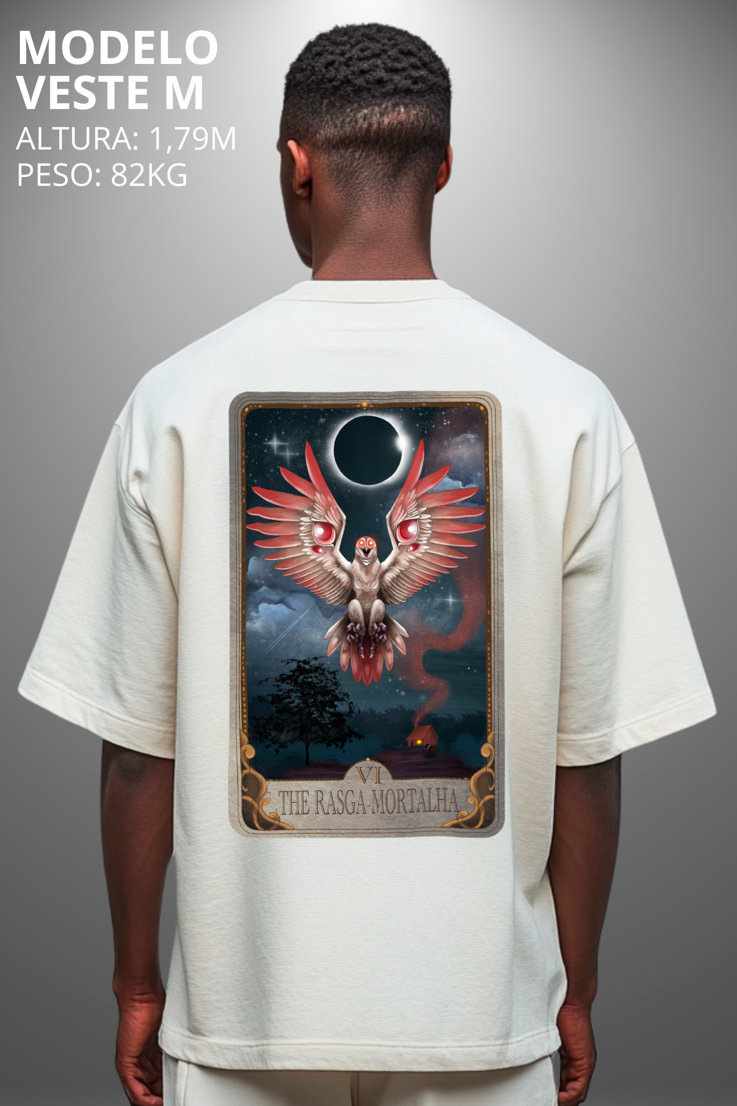 Camiseta Oversized Drop Folclore Brasileiro Rasga Mortalha Hevor