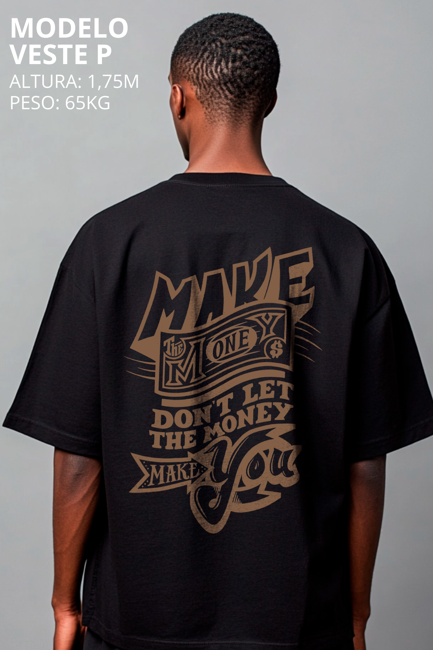 Camiseta Oversized Drop Typography Make You Hevor