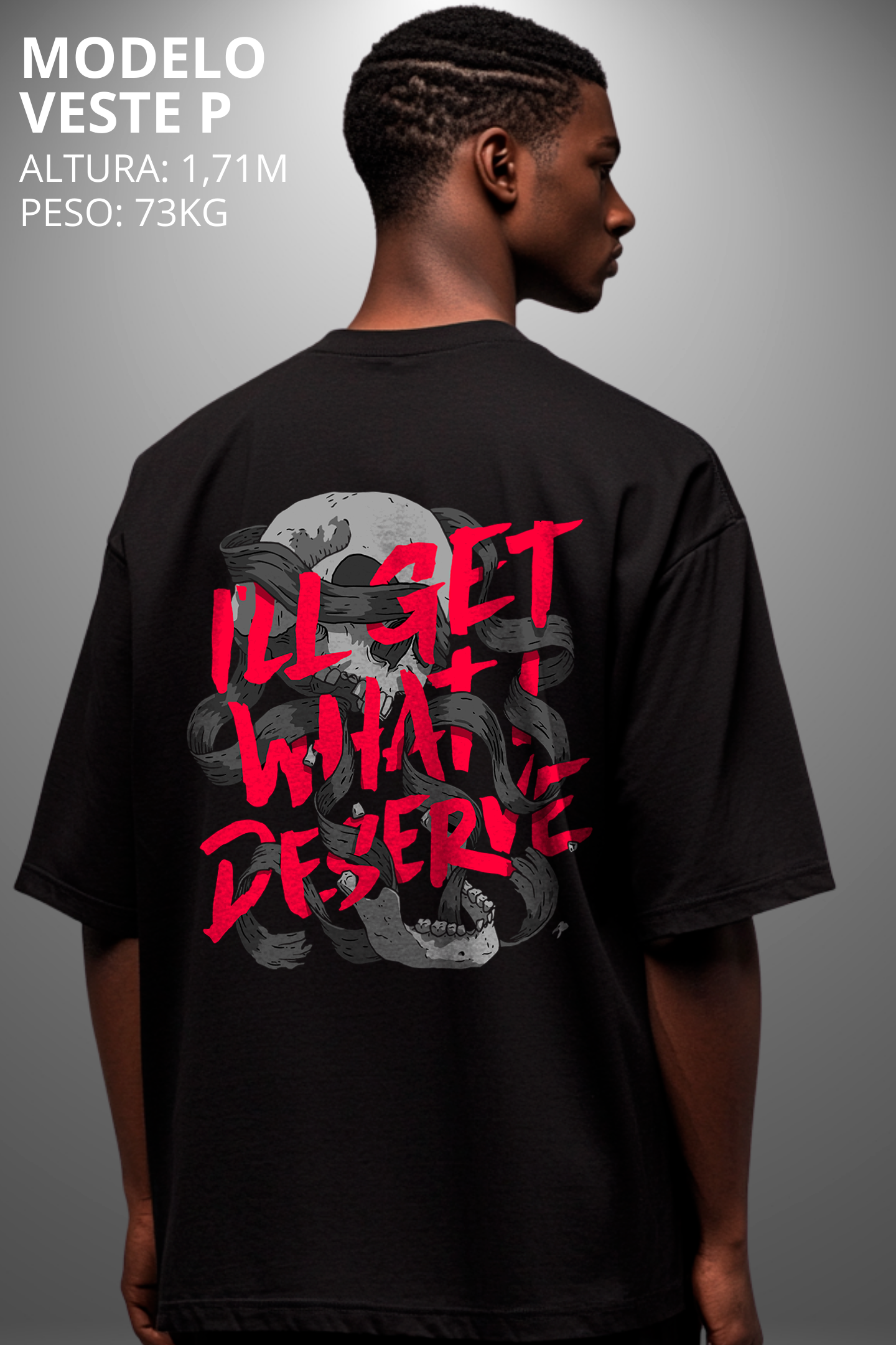 Camiseta Oversized Drop Typography ILL Get Hevor