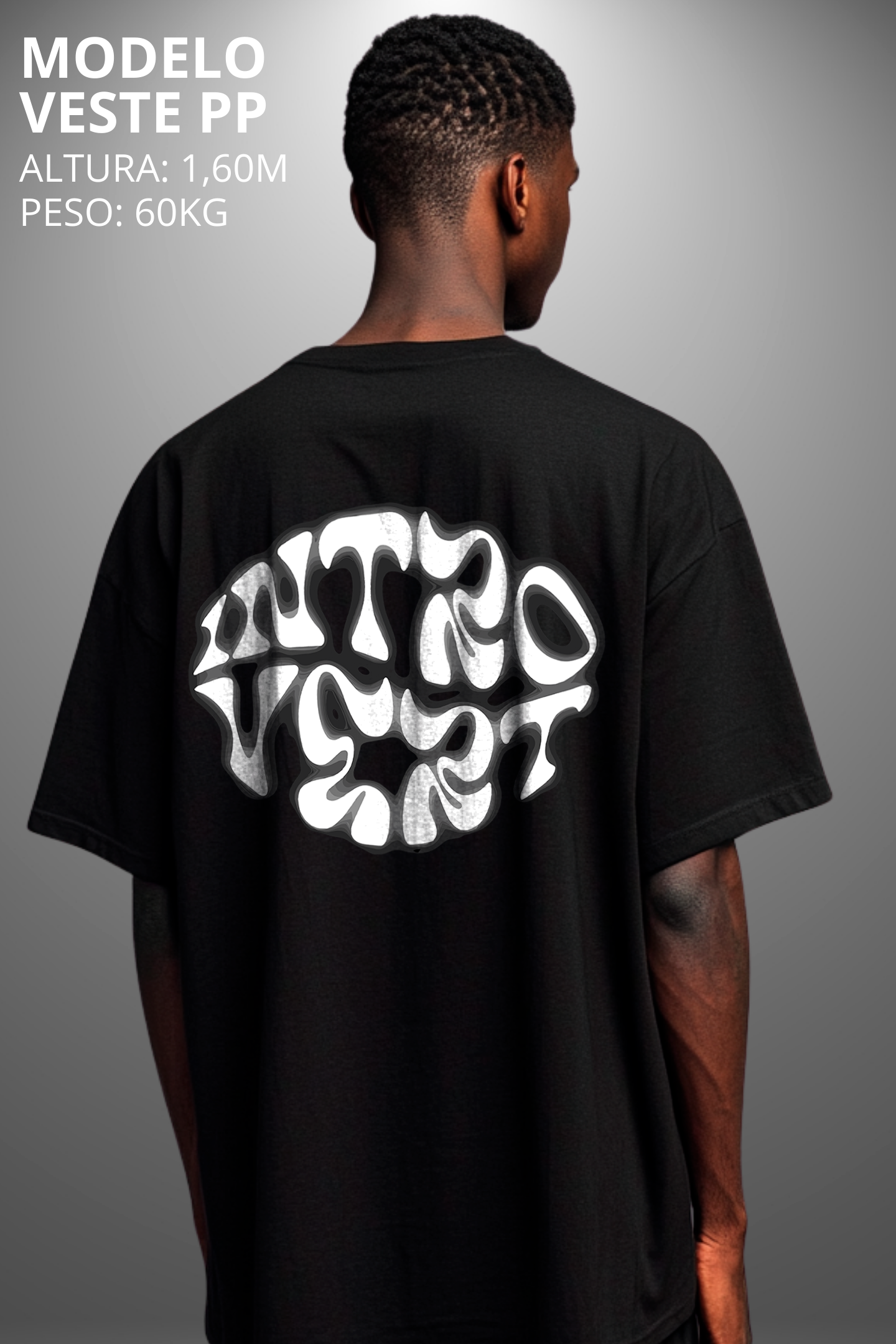 Camiseta Oversized Drop Typography Intro Get Hevor