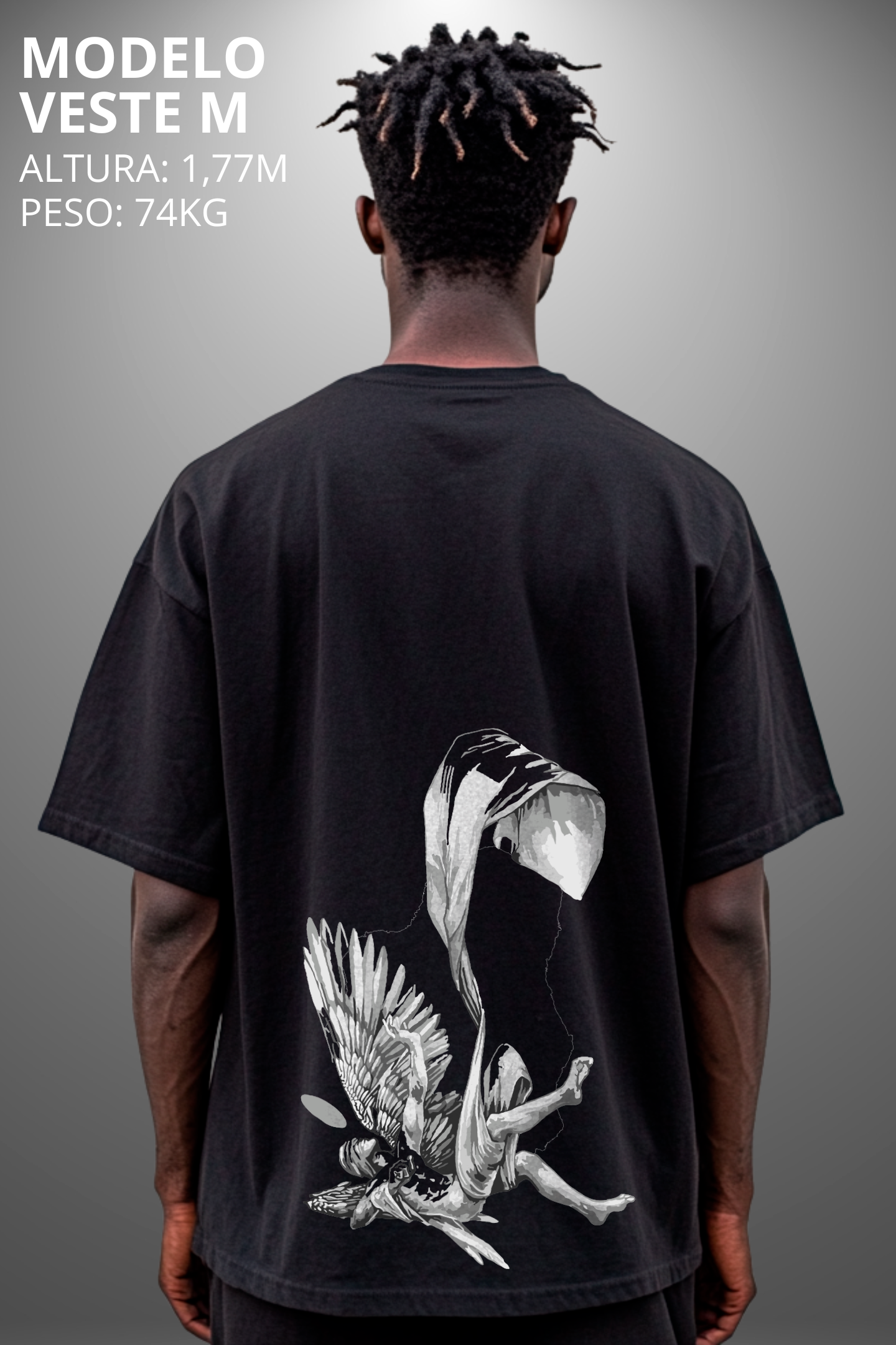 Camiseta Oversized Tshirt Hevor Tarot Anjo Caído