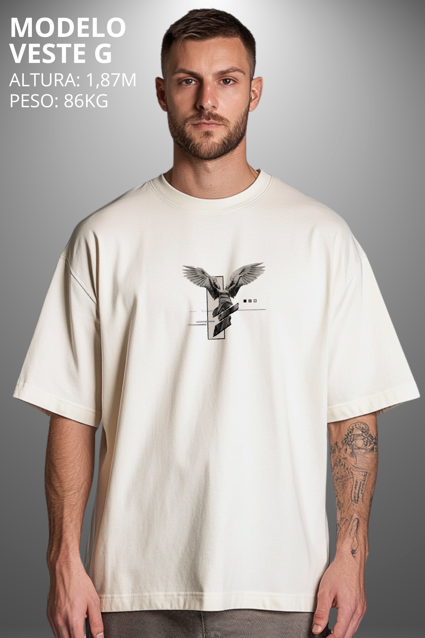 Camiseta Oversized Tshirt Hevor Despojada Arcanjo Angelo