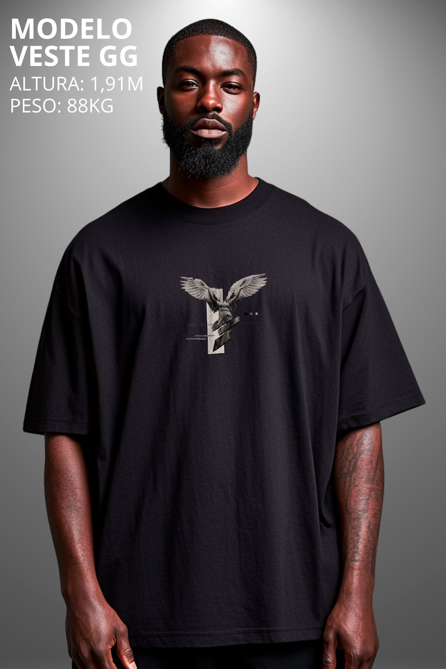 Camiseta Oversized Tshirt Hevor Despojada Arcanjo Angelo