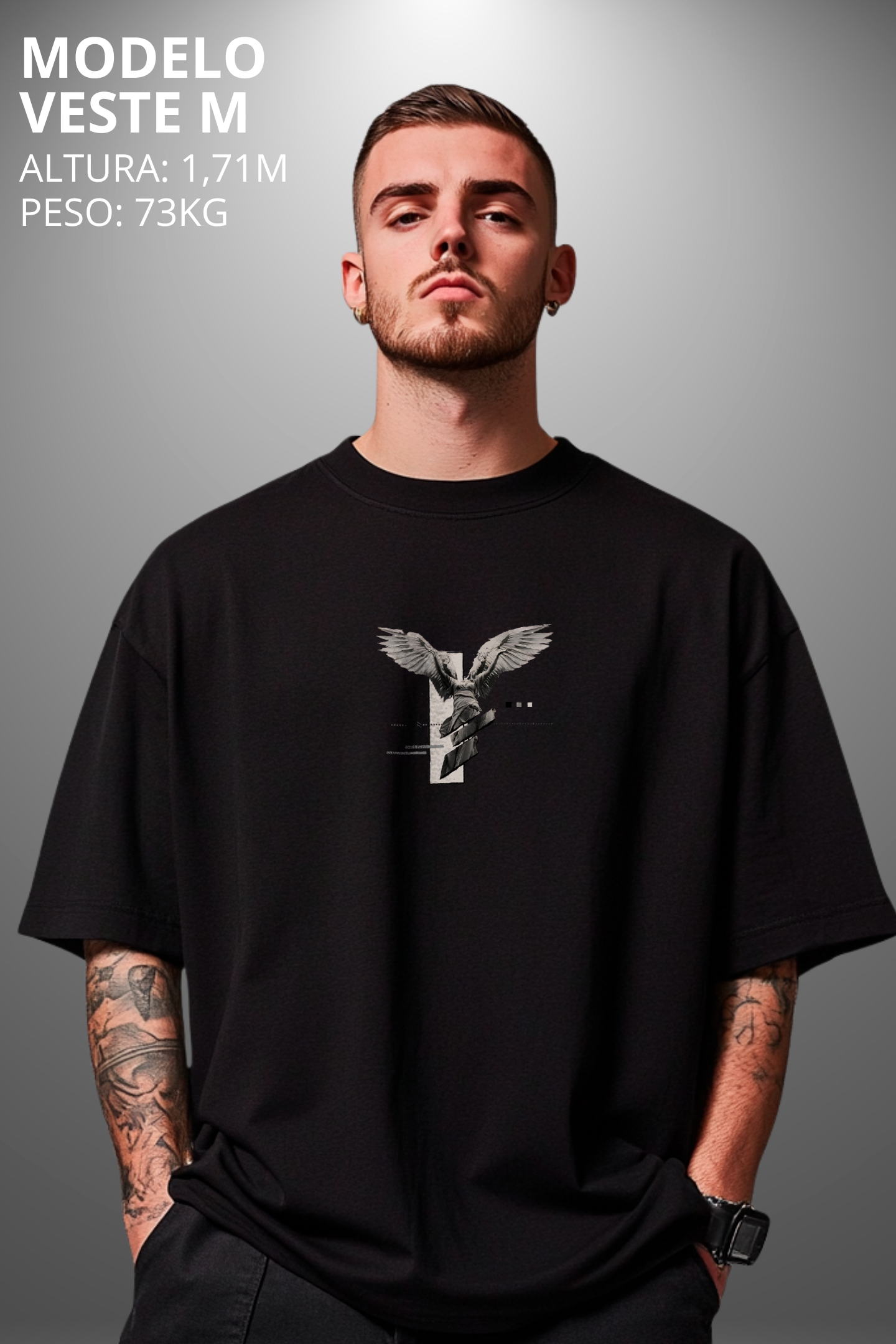 Camiseta Oversized Tshirt Hevor Despojada Arcanjo Angelo