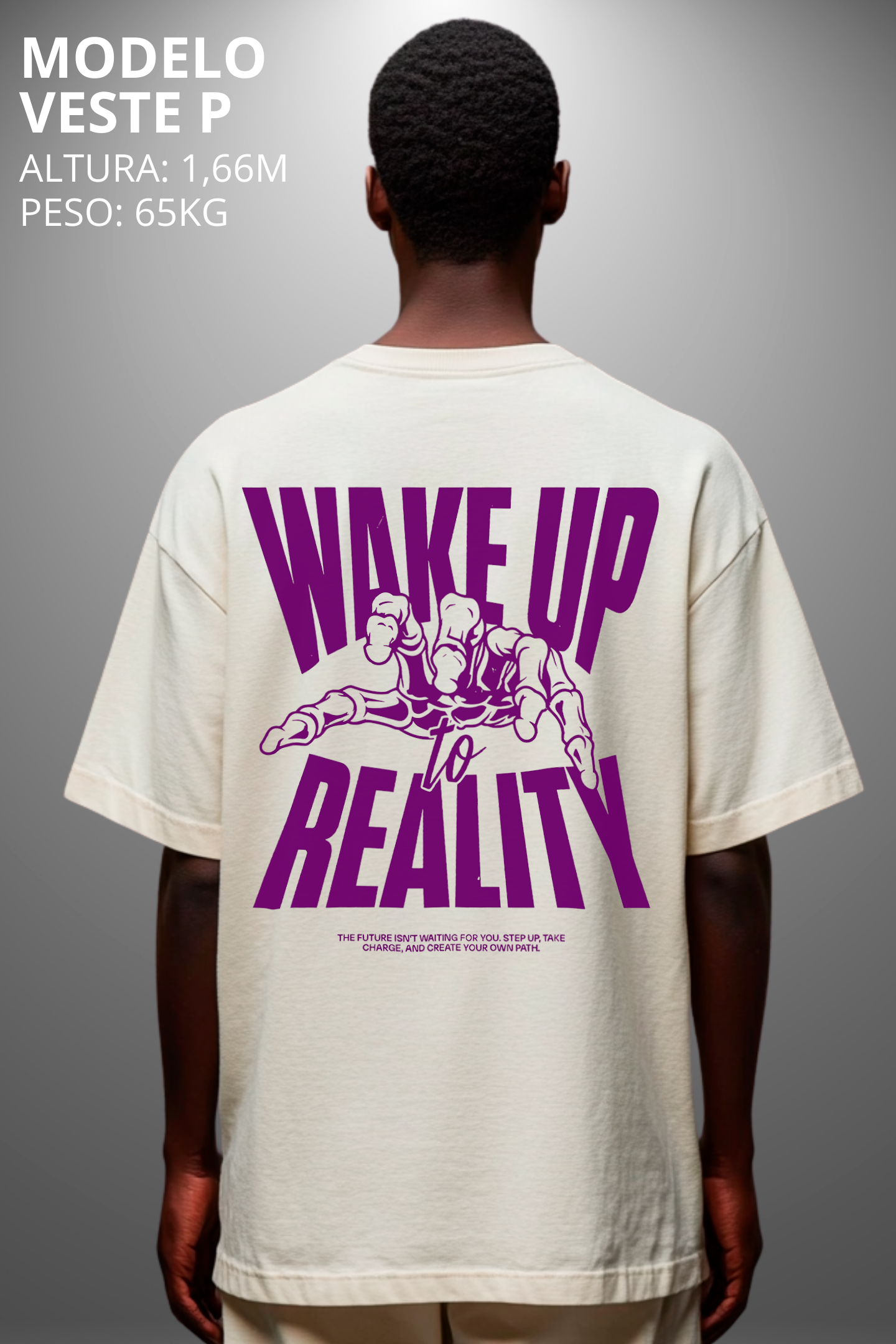 Camiseta Oversized Drop Typography Wake Up Hevor