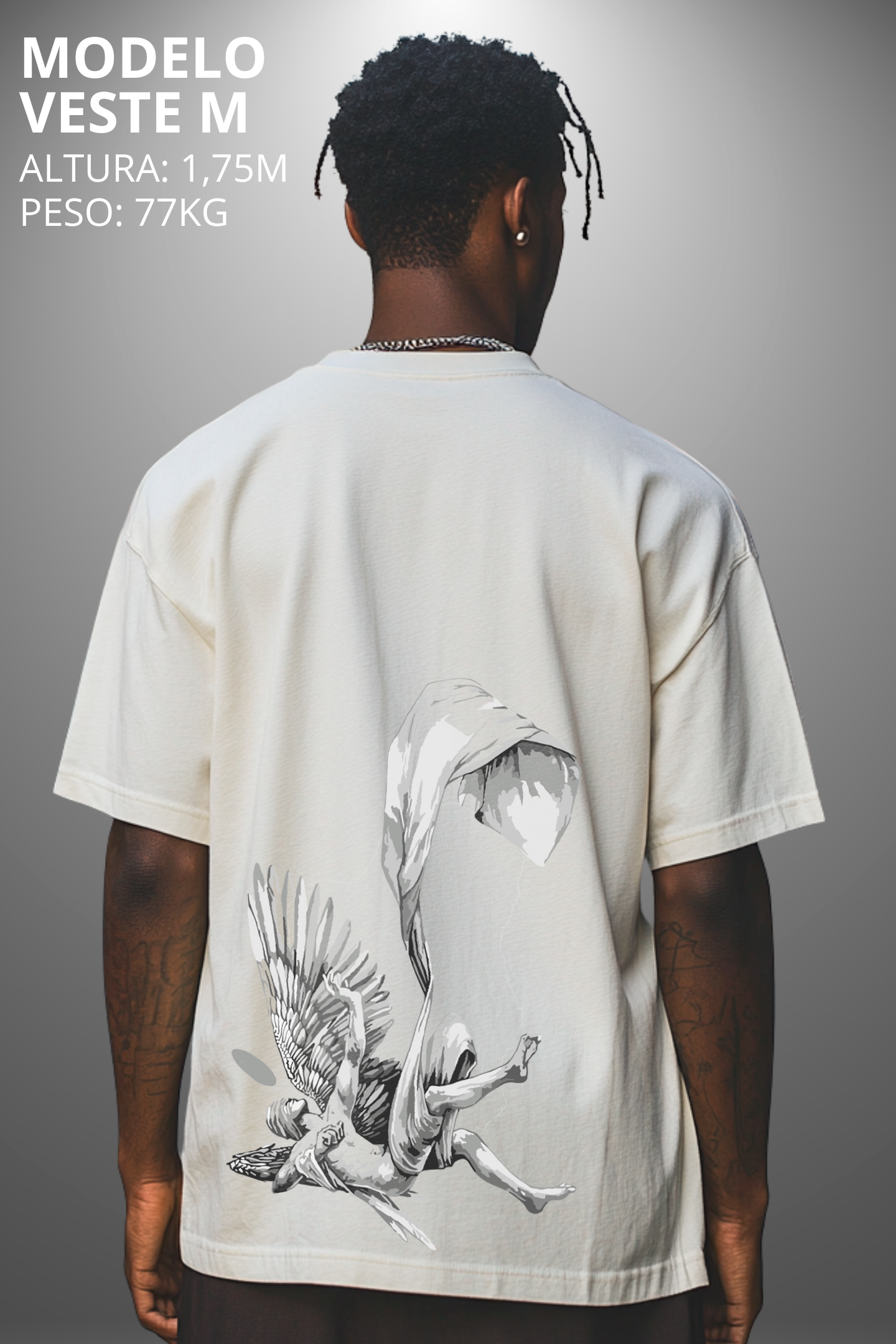 Camiseta Oversized Tshirt Hevor Tarot Anjo Caído