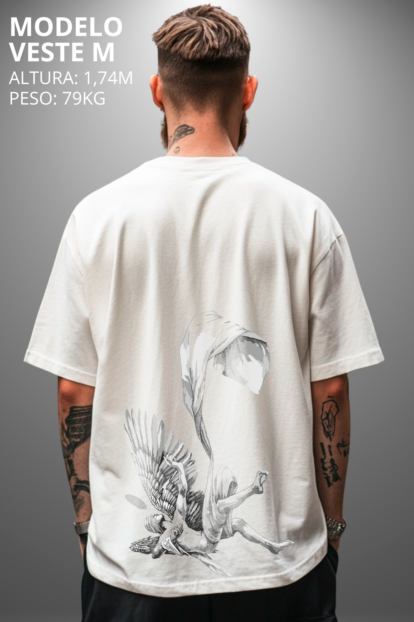Camiseta Oversized Tshirt Hevor Tarot Anjo Caído