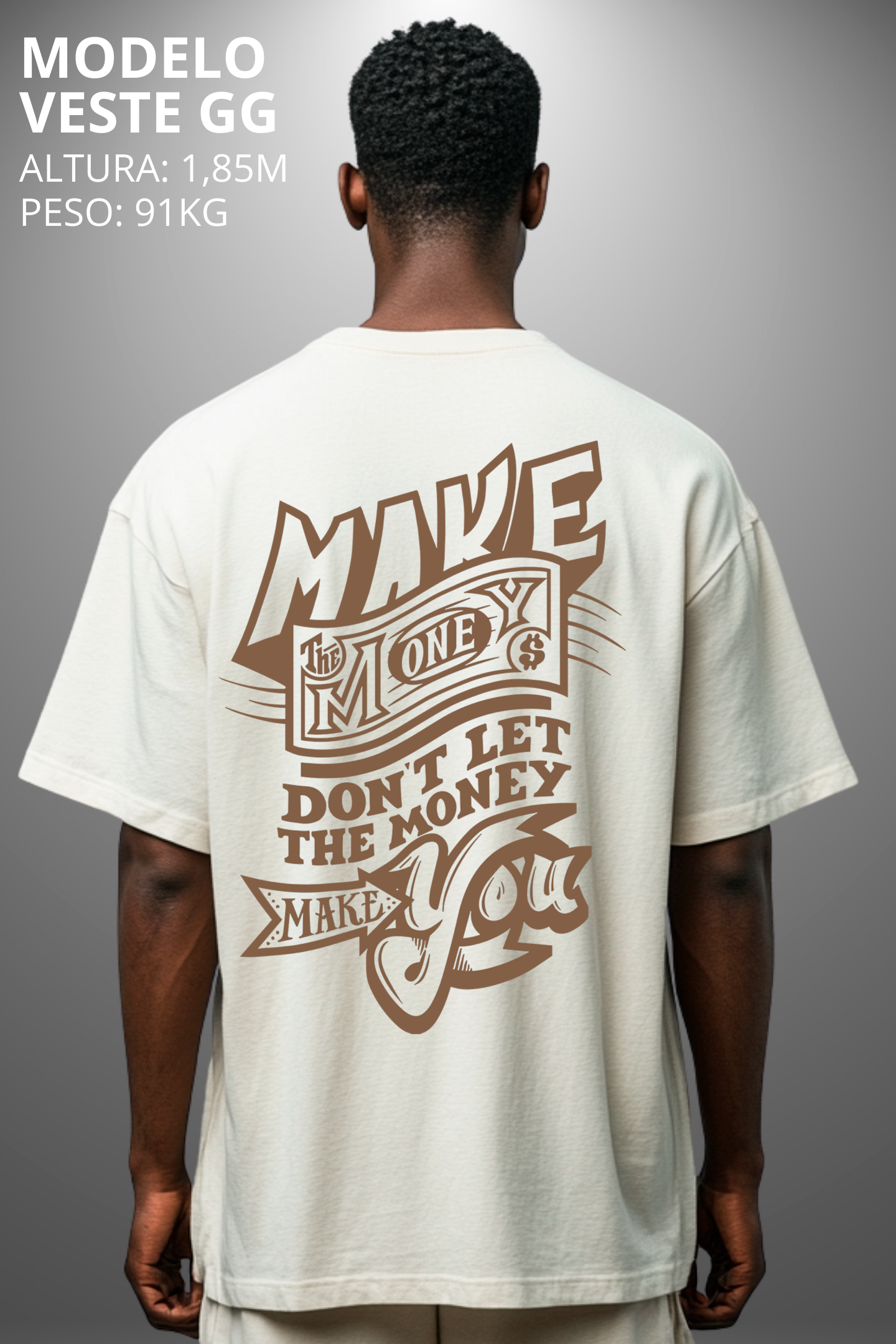 Camiseta Oversized Drop Typography Make You Hevor