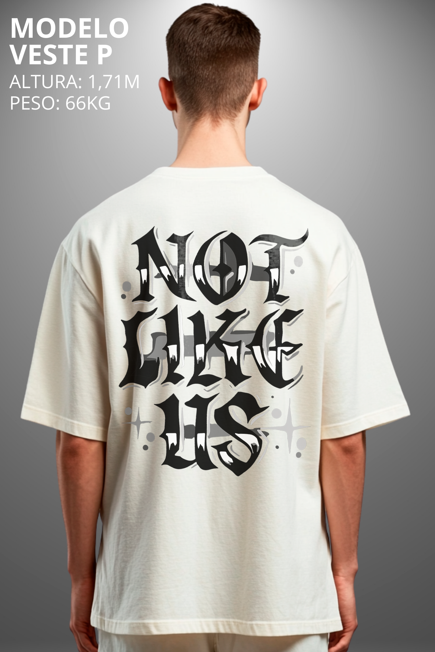 Camiseta Oversized Drop Typography Not Like Us Hevor