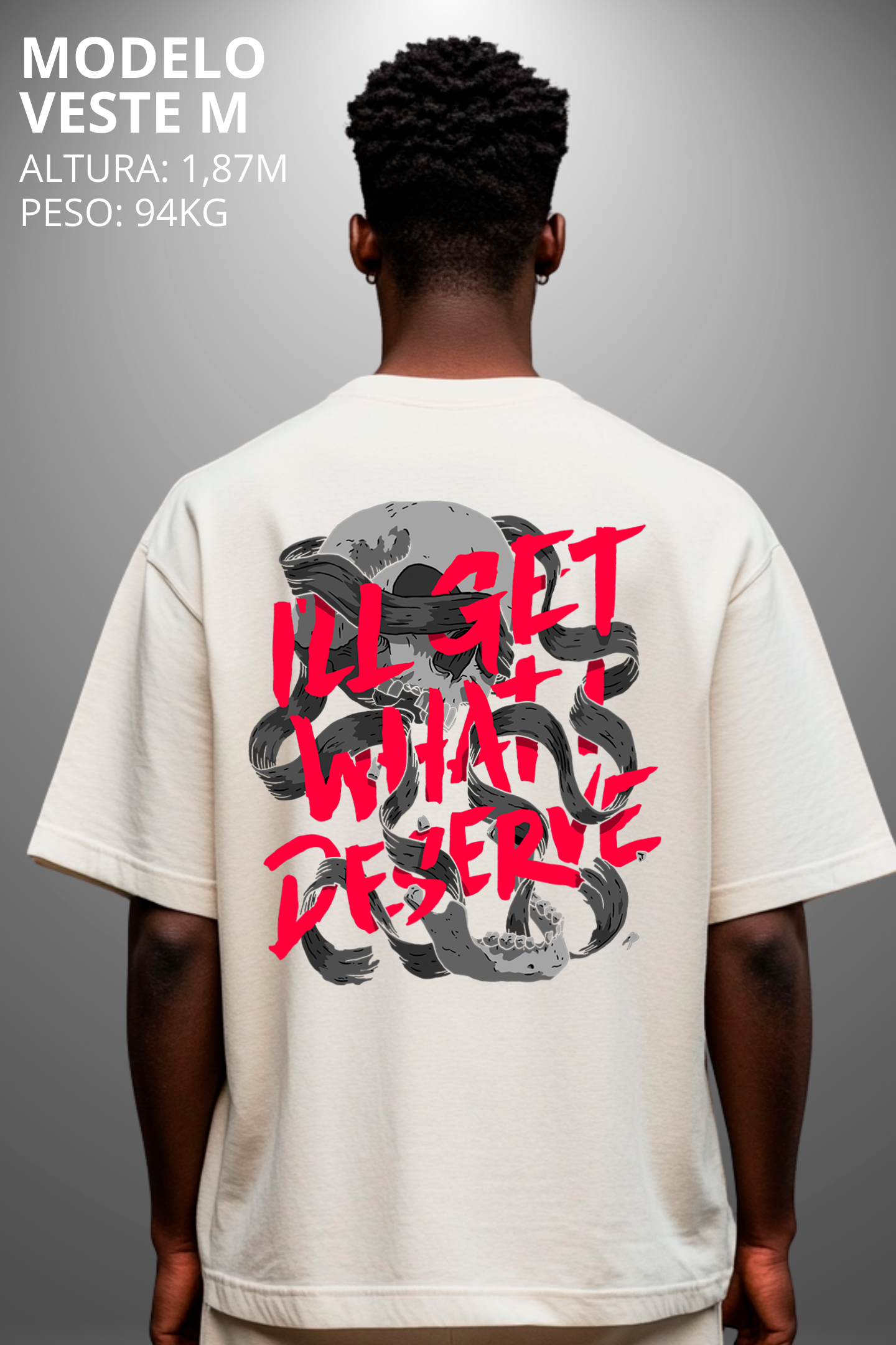 Camiseta Oversized Drop Typography ILL Get Hevor