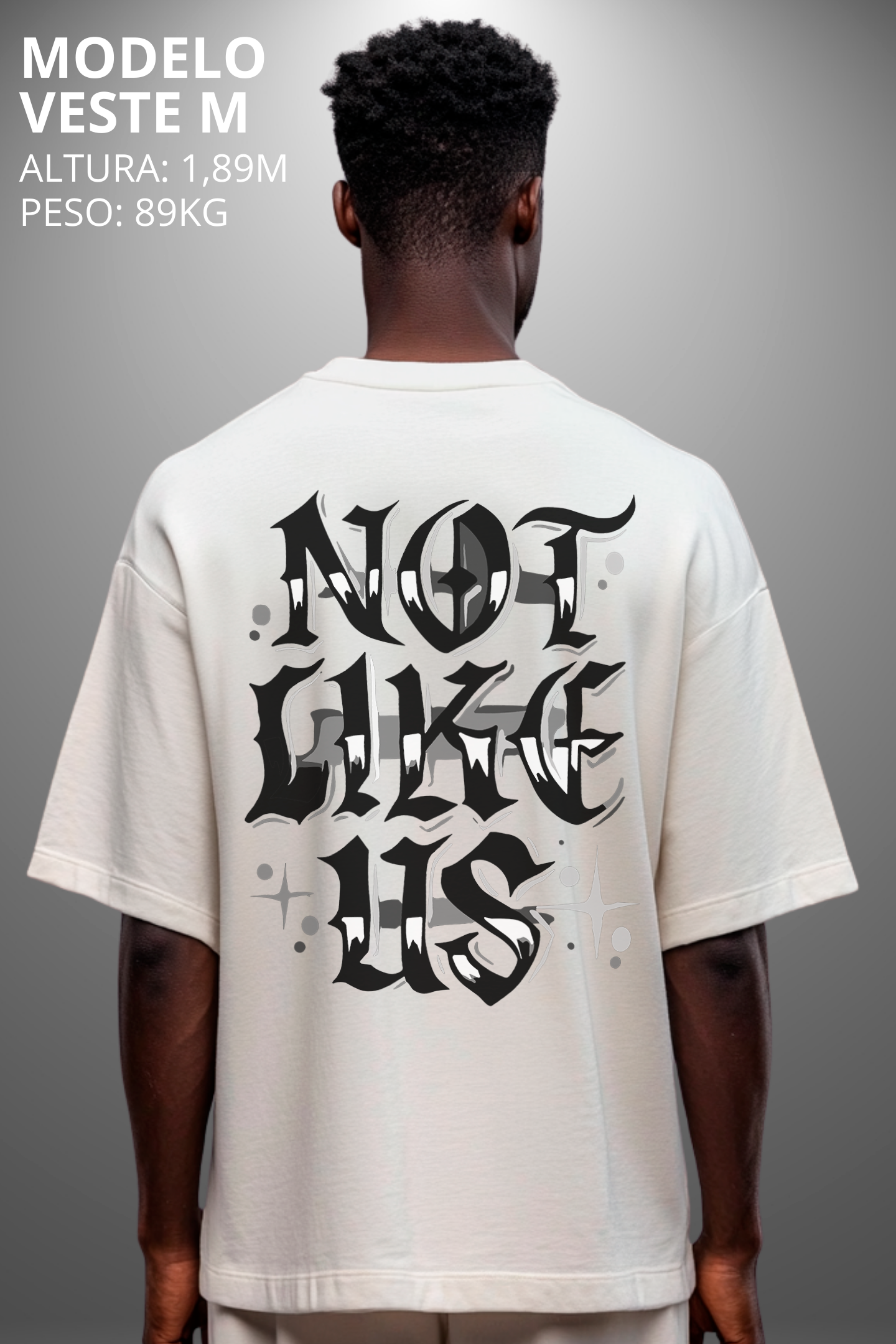 Camiseta Oversized Drop Typography Not Like Us Hevor
