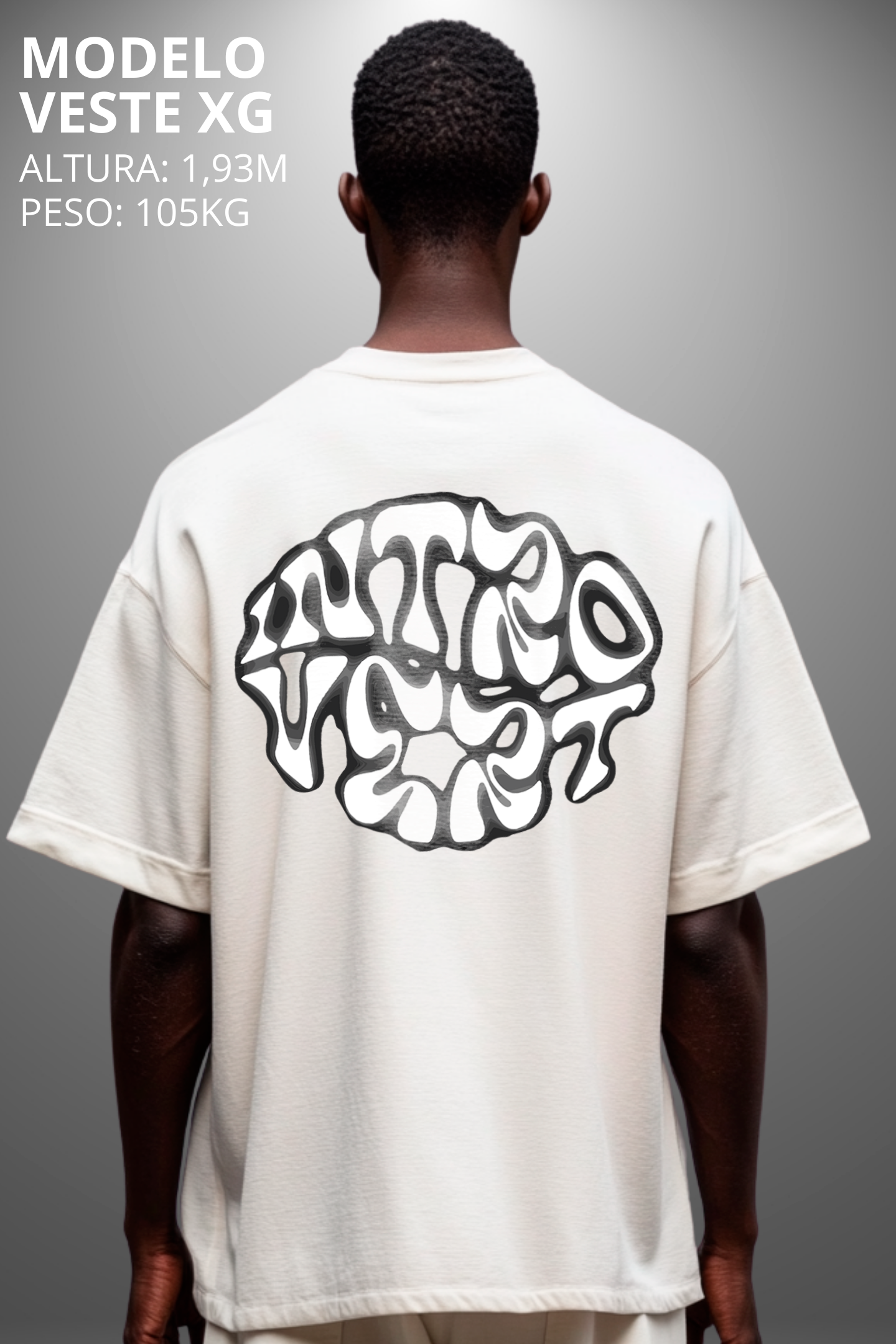 Camiseta Oversized Drop Typography Intro Get Hevor