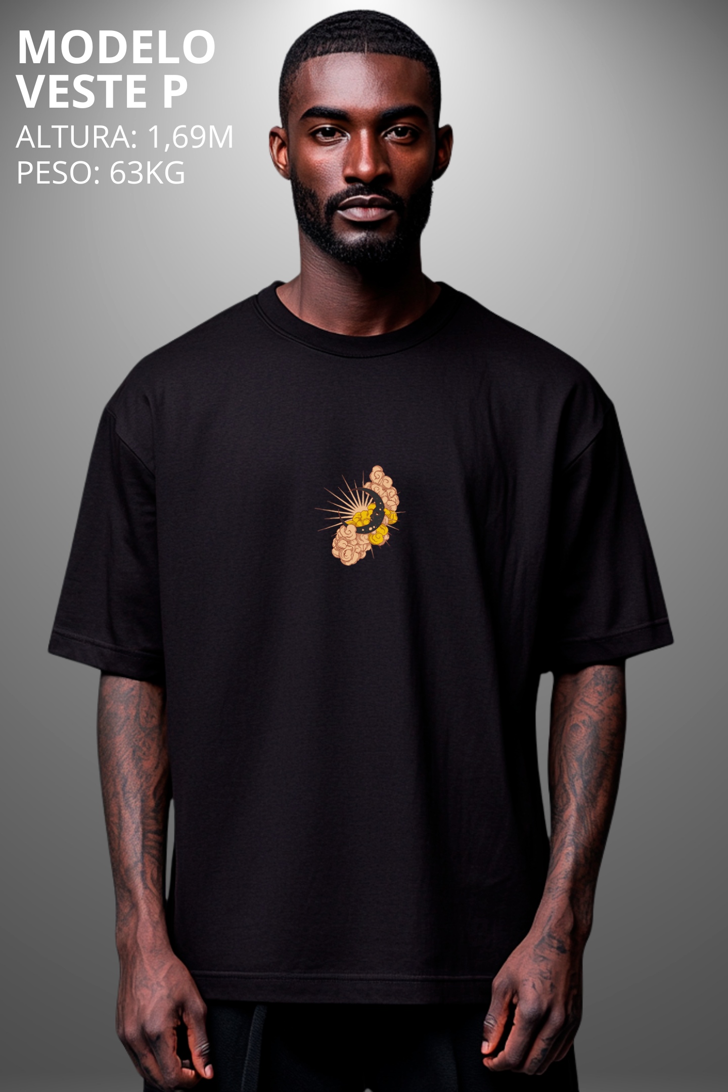 Camiseta Oversized Tshirt Hevor Despojada Eclipse Sereno