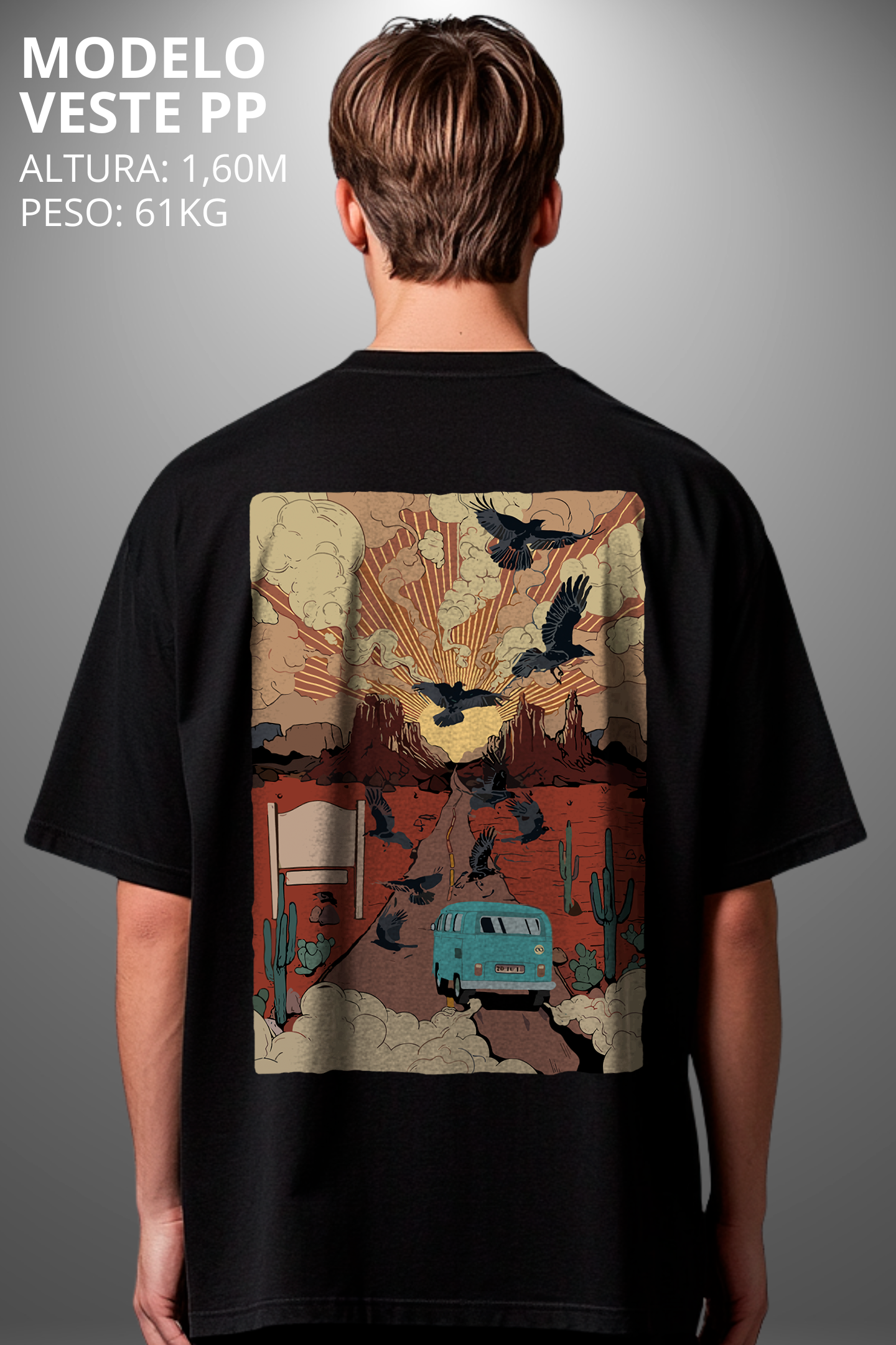 Camiseta Oversized Tshirt Hevor Exclusive Desert Road