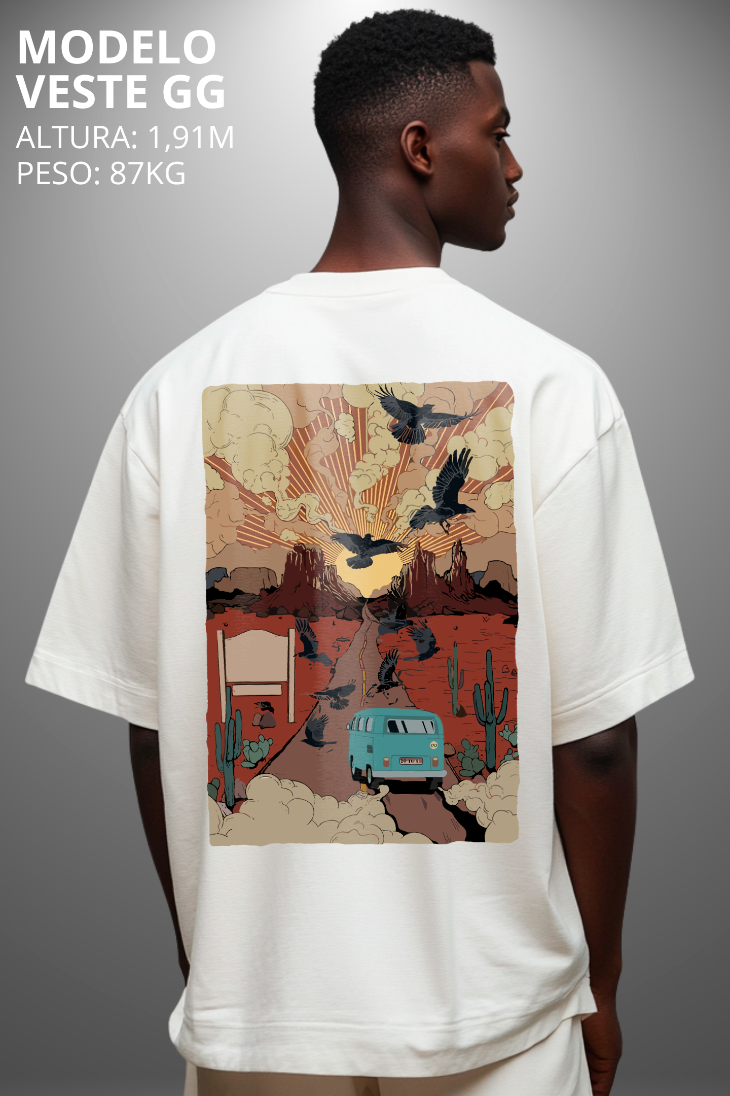 Camiseta Oversized Tshirt Hevor Exclusive Desert Road