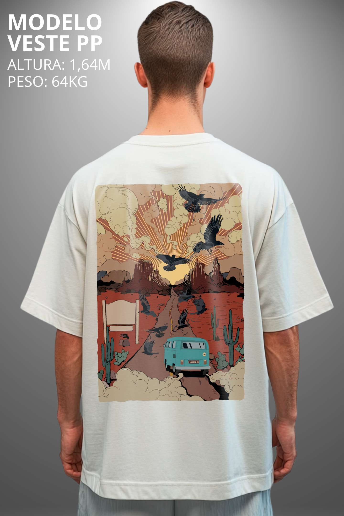 Camiseta Oversized Tshirt Hevor Exclusive Desert Road