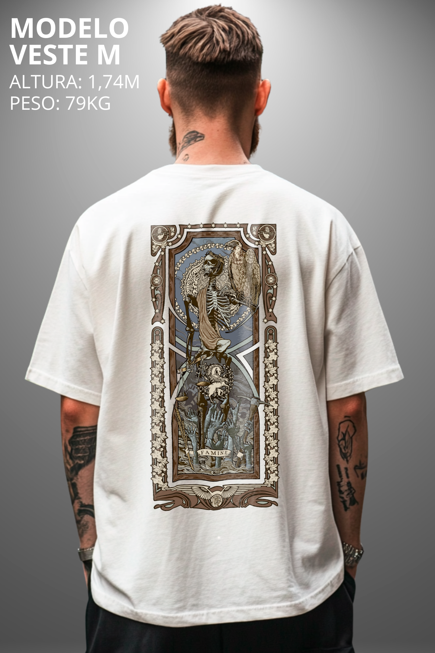 Camiseta Oversized Tshirt Hevor Tarot Famine