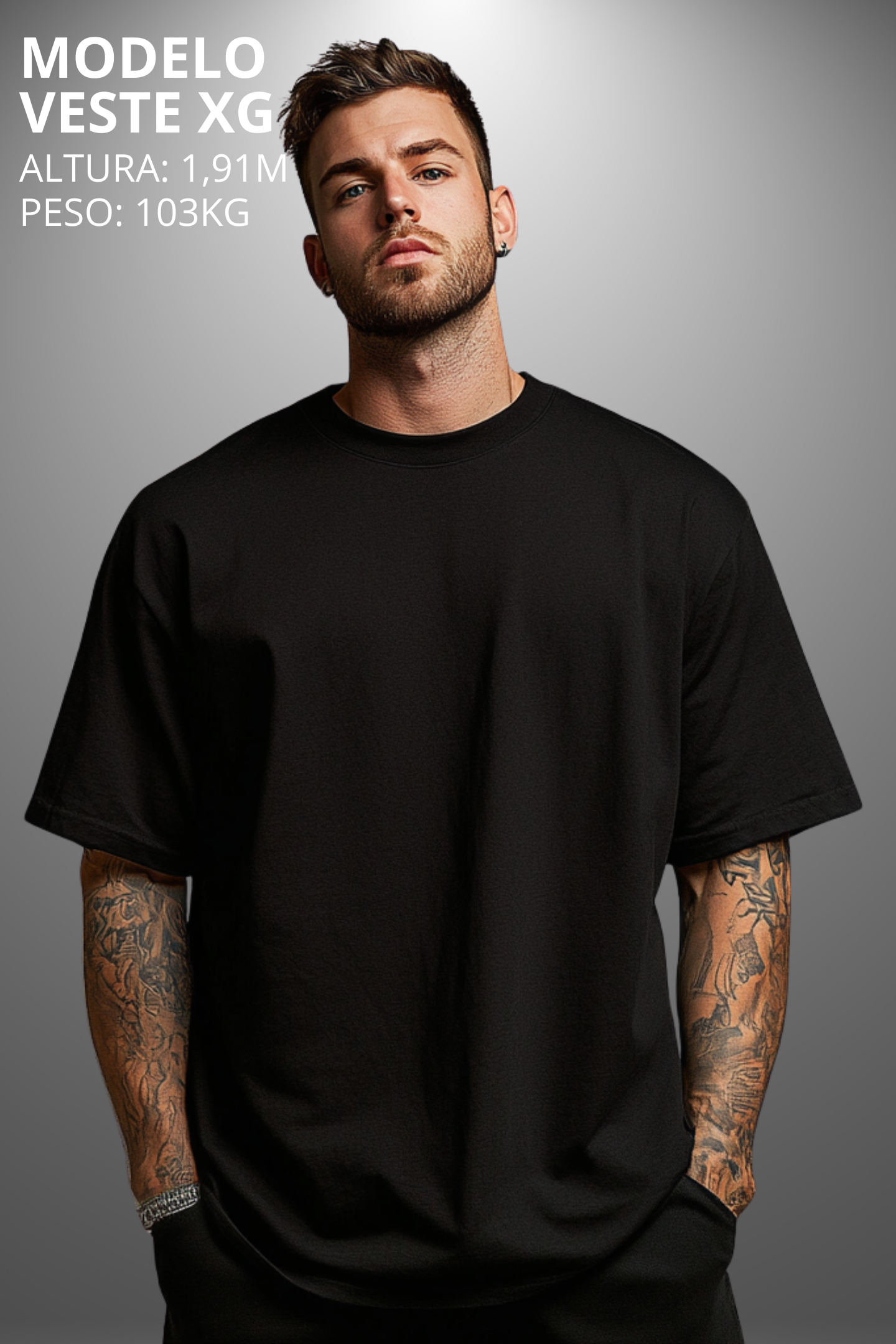 Camiseta Oversized Drop Typography Eard It Hevor