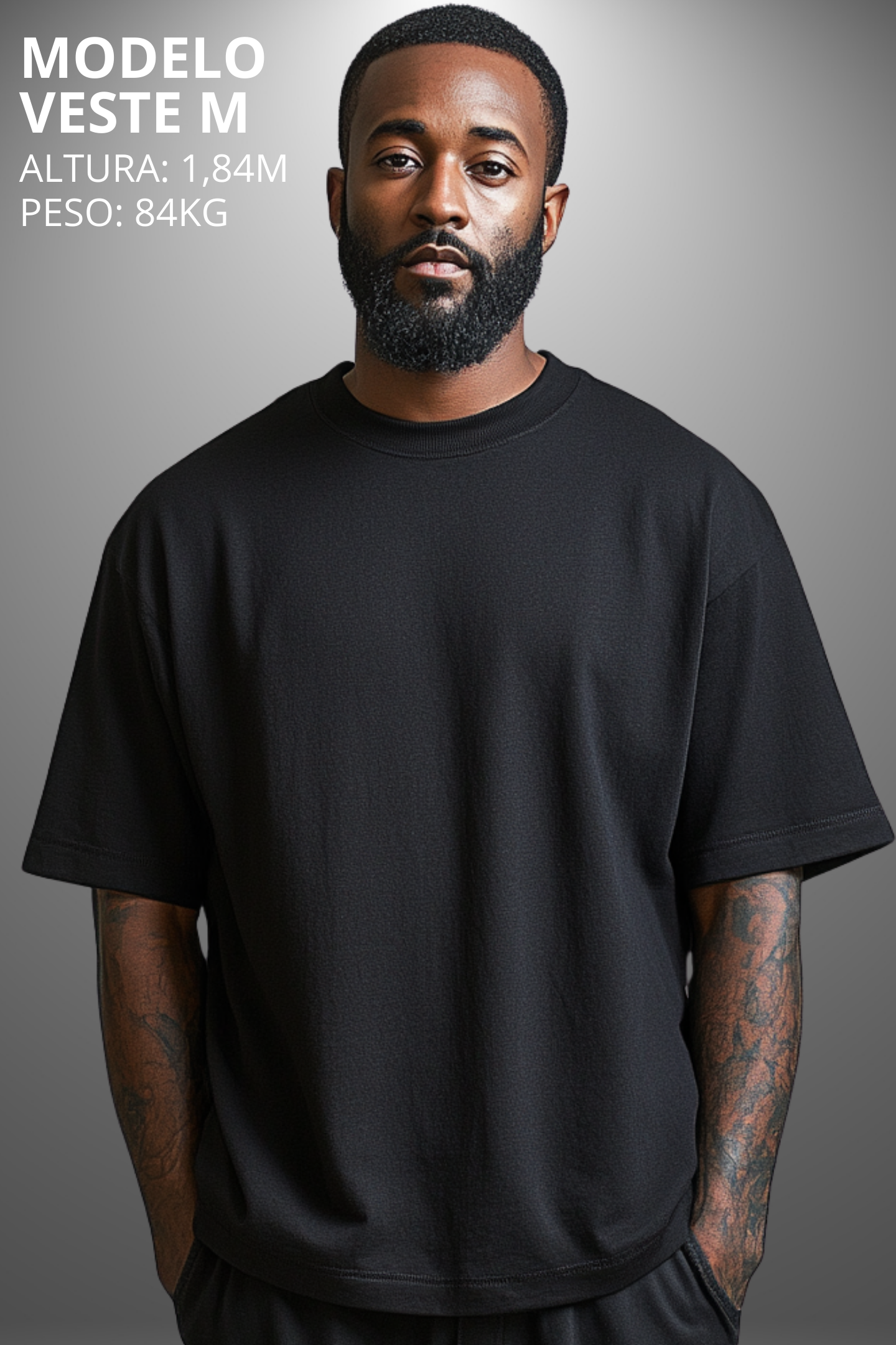 Camiseta Oversized Drop Typography Illusion Get Hevor