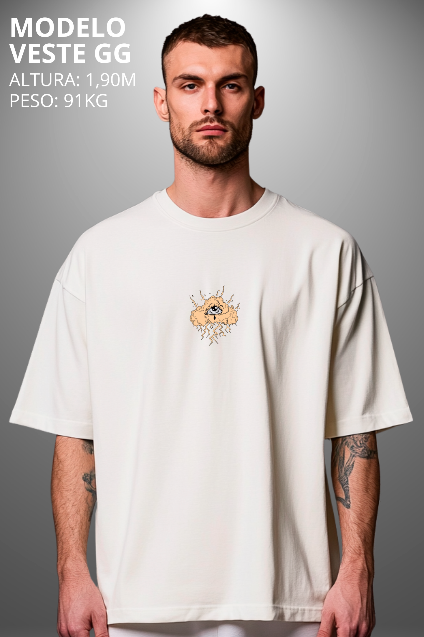 Camiseta Oversized Tshirt Hevor Despojada Tempestade