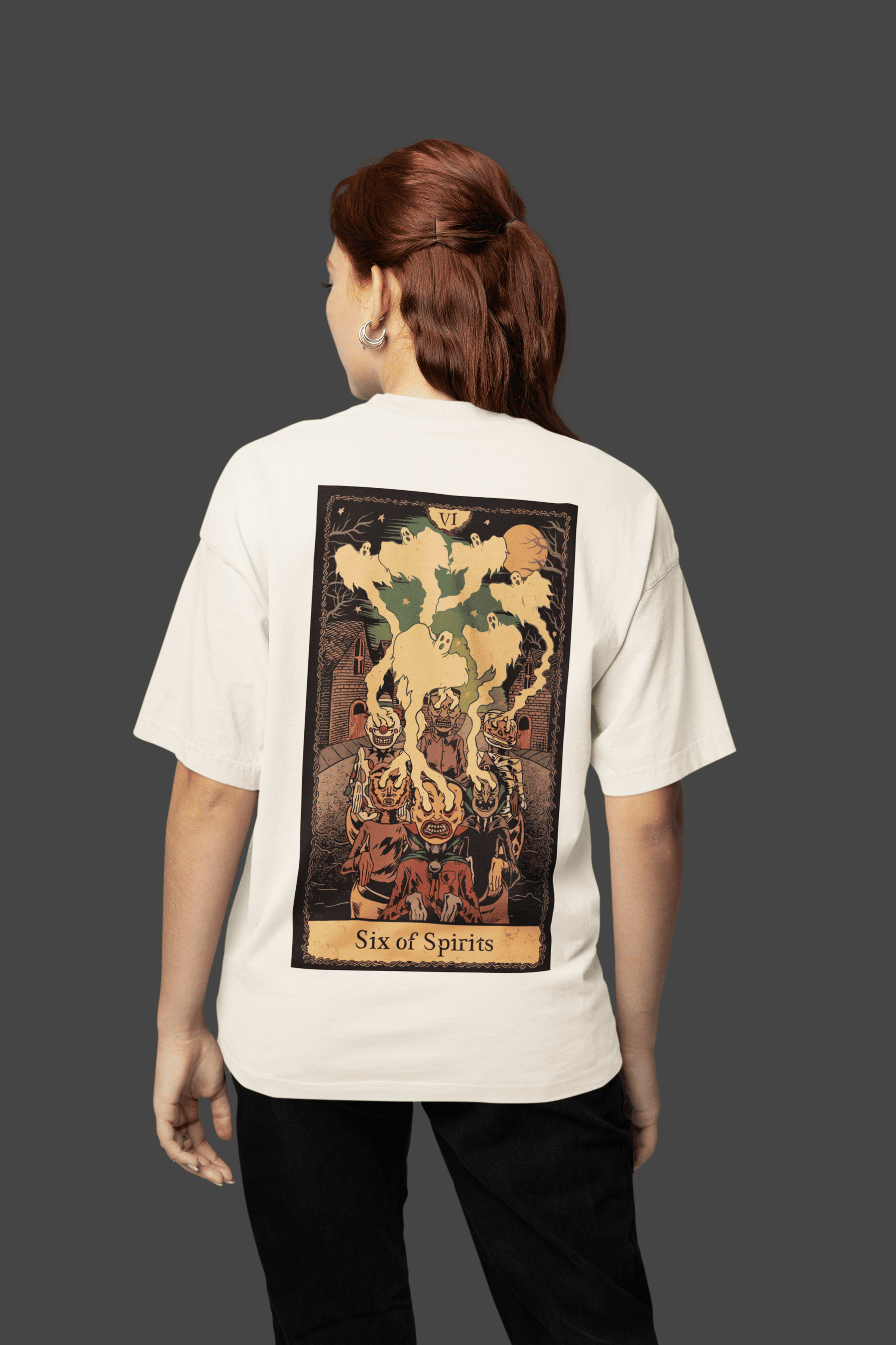 Camiseta Oversized Tshirt Hevor Tarot Six of Spirits