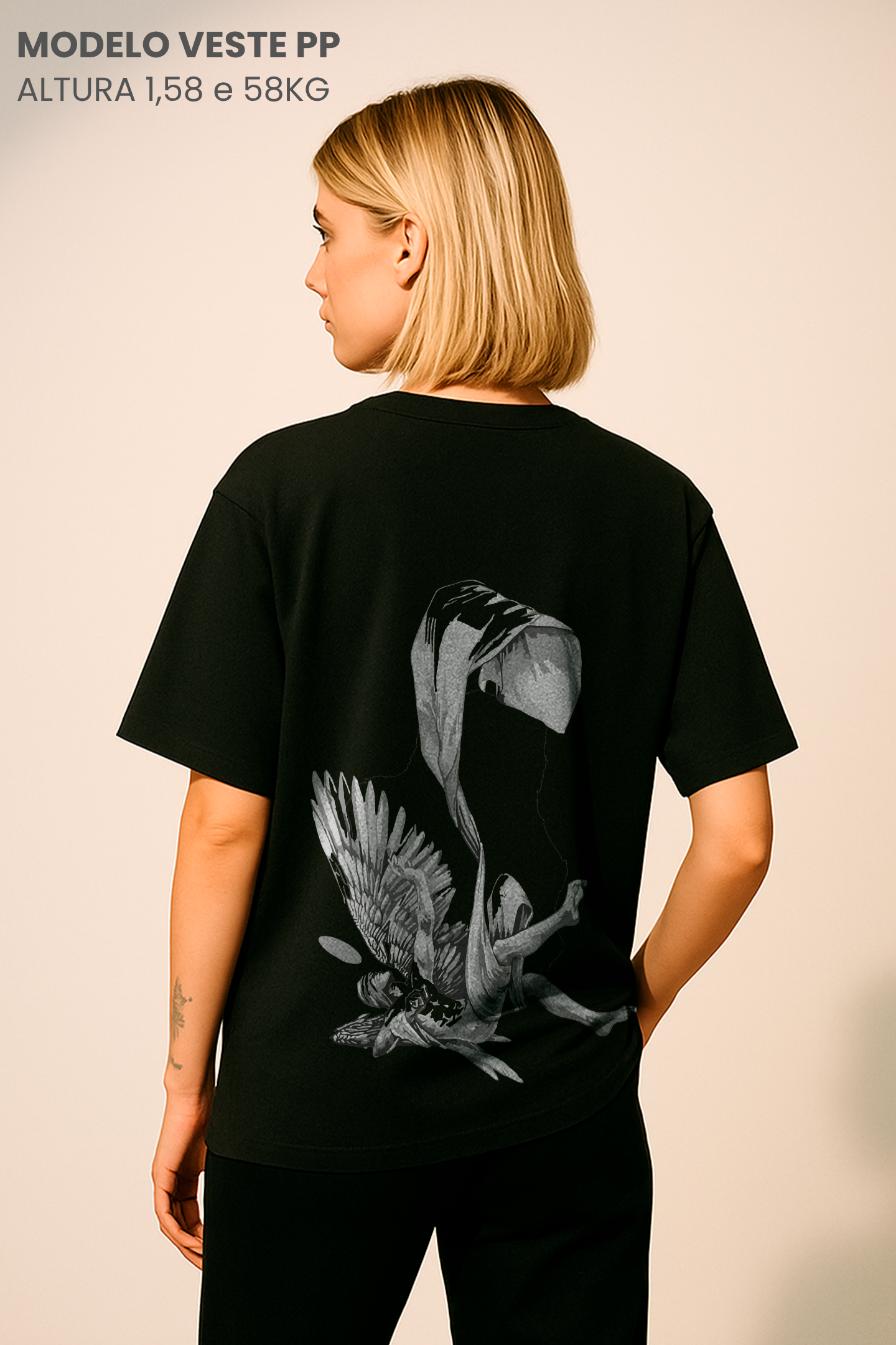 Camiseta Oversized Tshirt Hevor Tarot Anjo Caído
