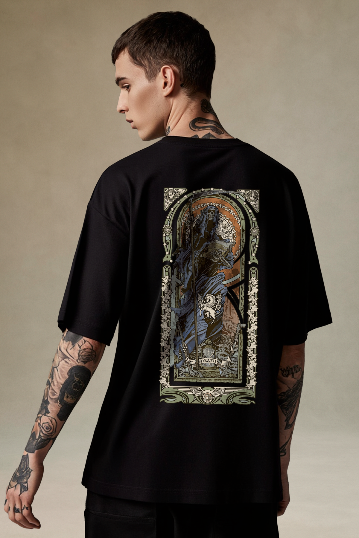 Camiseta Oversized Tshirt Hevor Tarot Death
