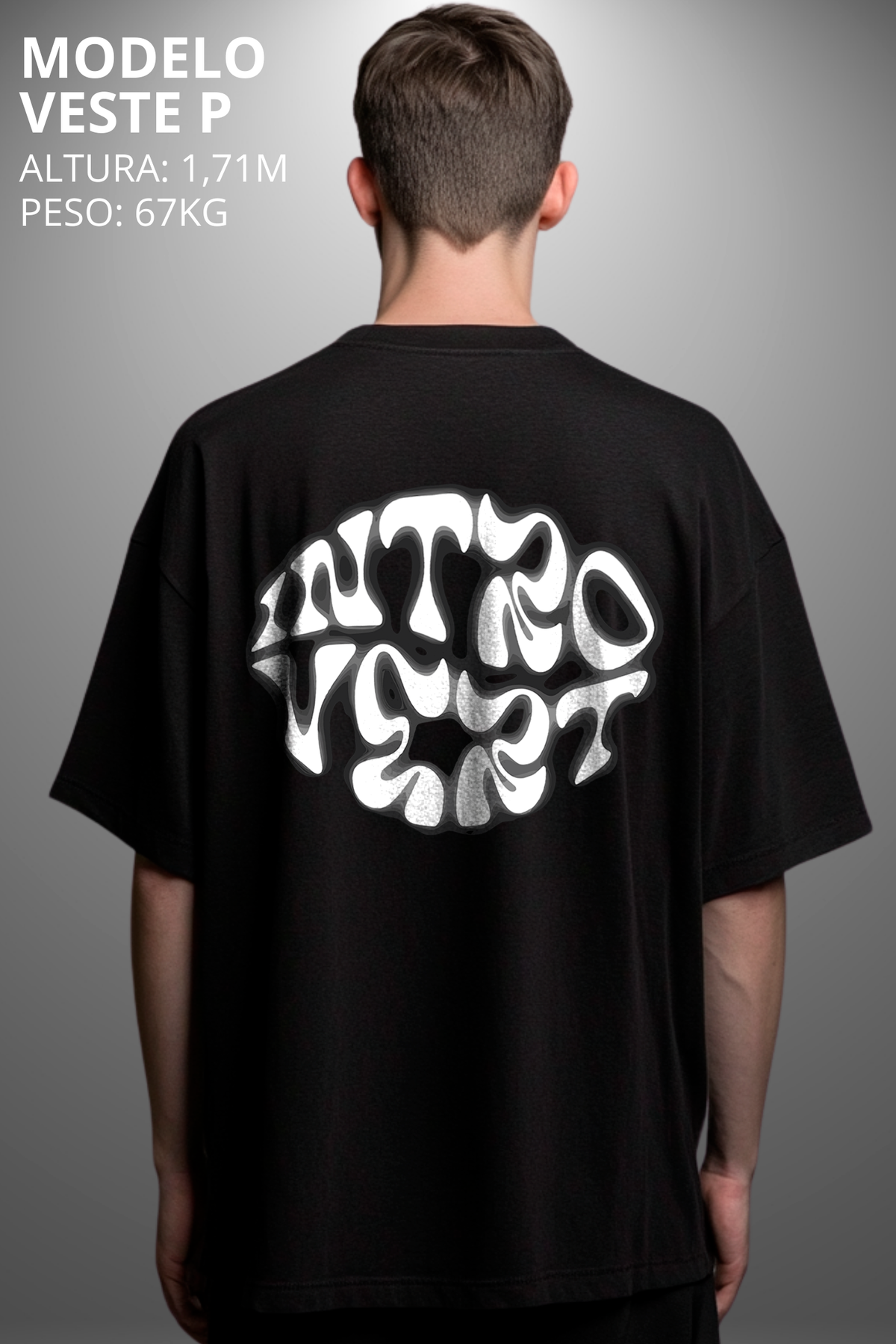 Camiseta Oversized Drop Typography Intro Get Hevor