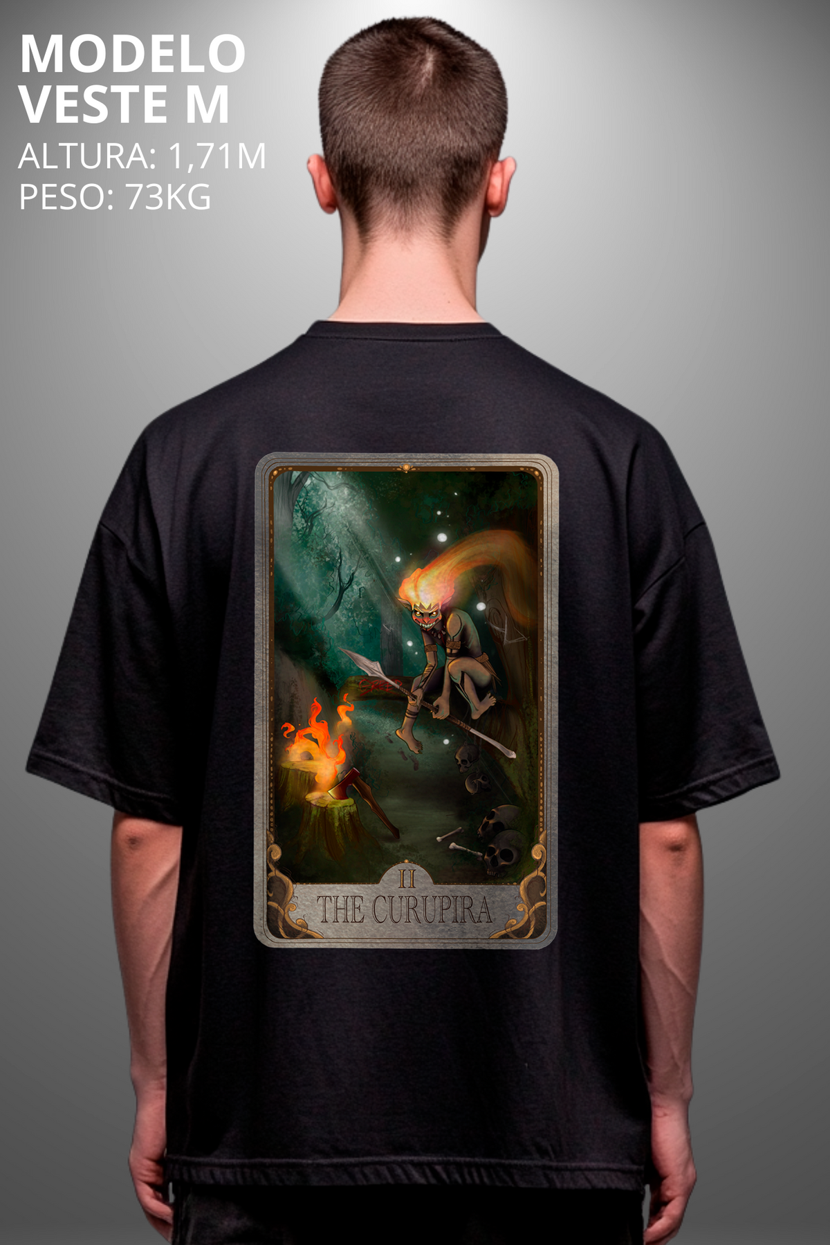 Camiseta Oversized Drop Folclore Brasileiro Curupira Hevor