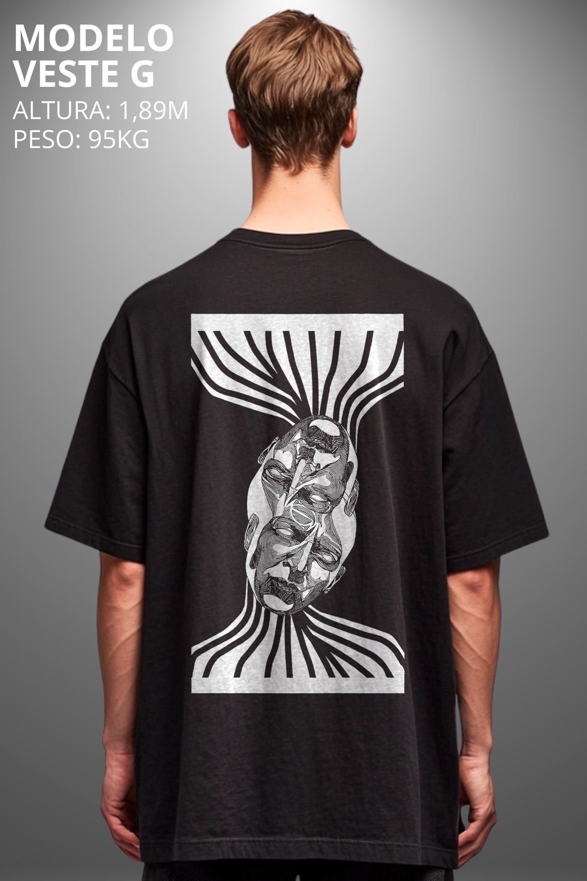 Camiseta Oversized Drop Typography Conection Time Hevor