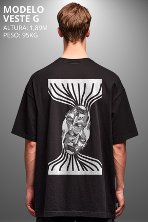 Camiseta Oversized Drop Typography Conection Time Hevor