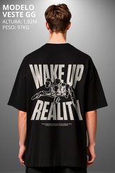 Camiseta Oversized Drop Typography Wake Up Hevor