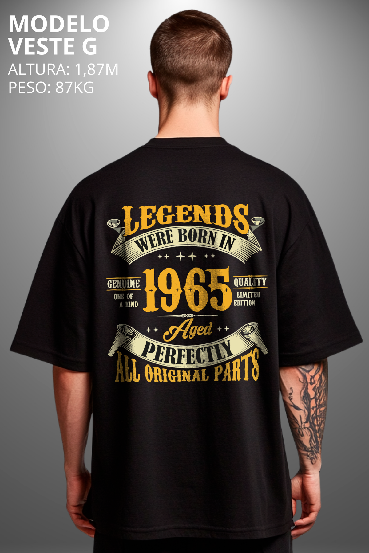 Camiseta Oversized Drop Typography Legend Hevor