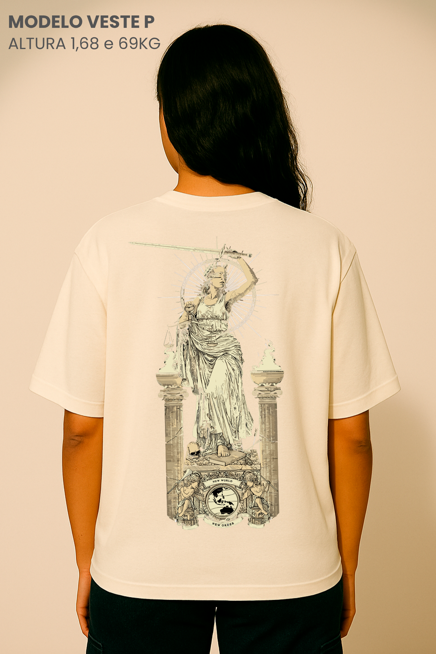 Camiseta Oversized Tshirt Hevor Tarot Justice