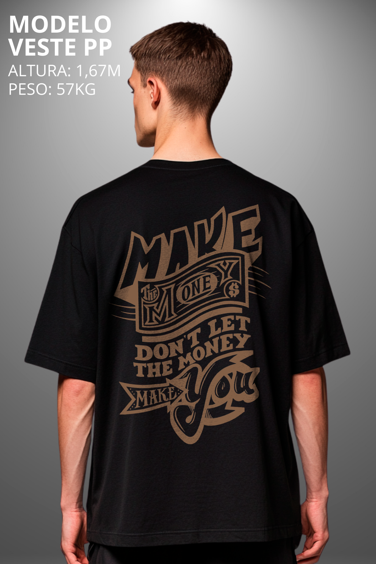 Camiseta Oversized Drop Typography Make You Hevor