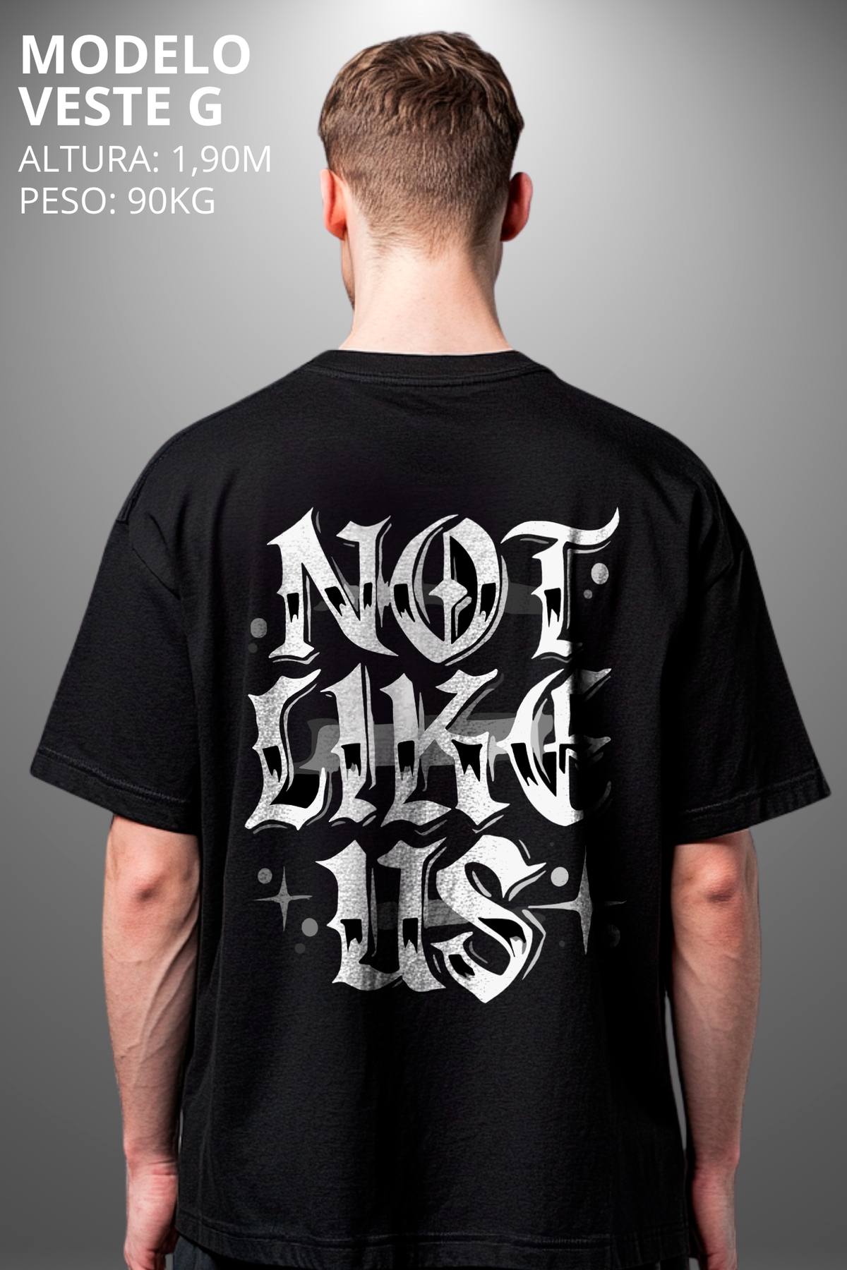 Camiseta Oversized Drop Typography Not Like Us Hevor